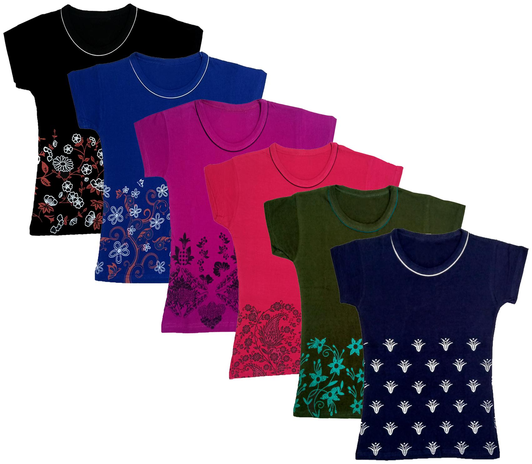 

Indiweaves Girl Cotton Printed T shirt - Multi