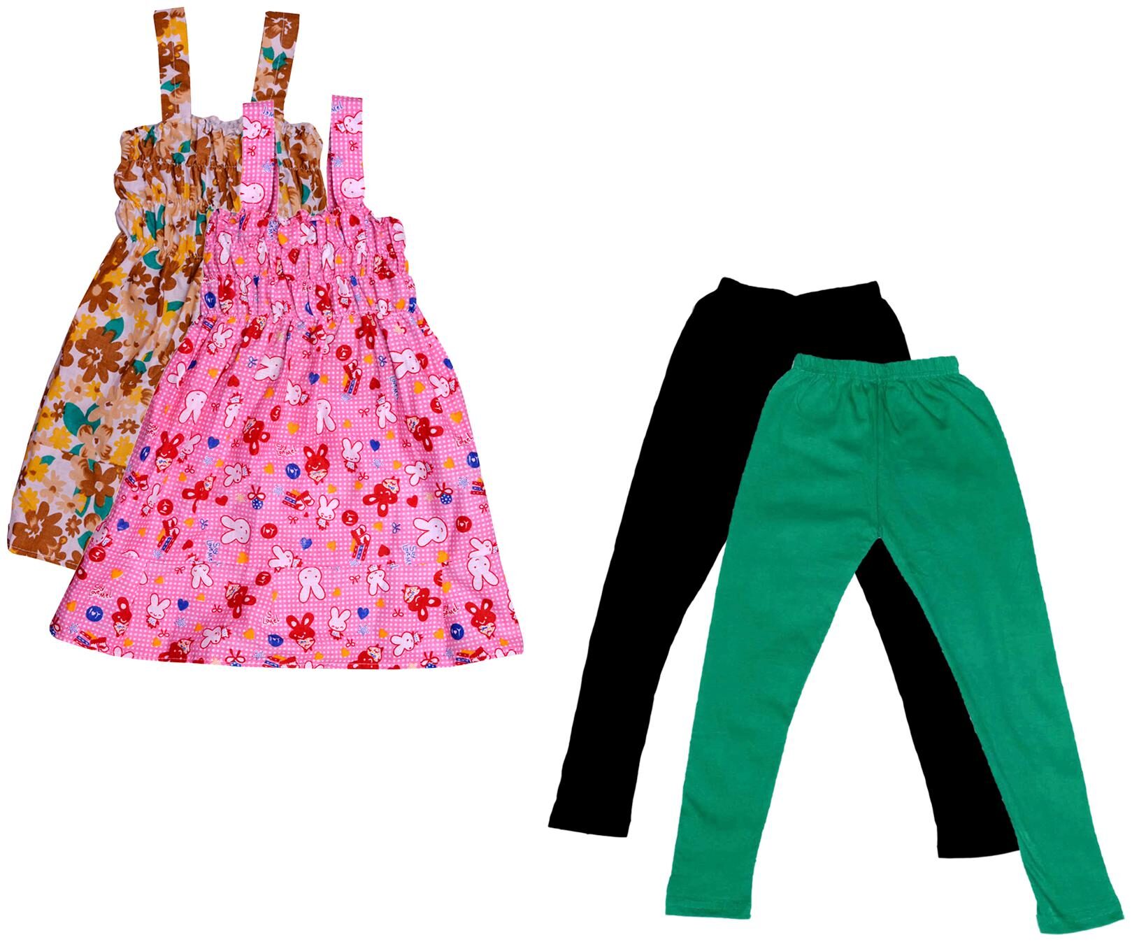 

Indiweaves Girl Cotton Top Bottom Set - Multi