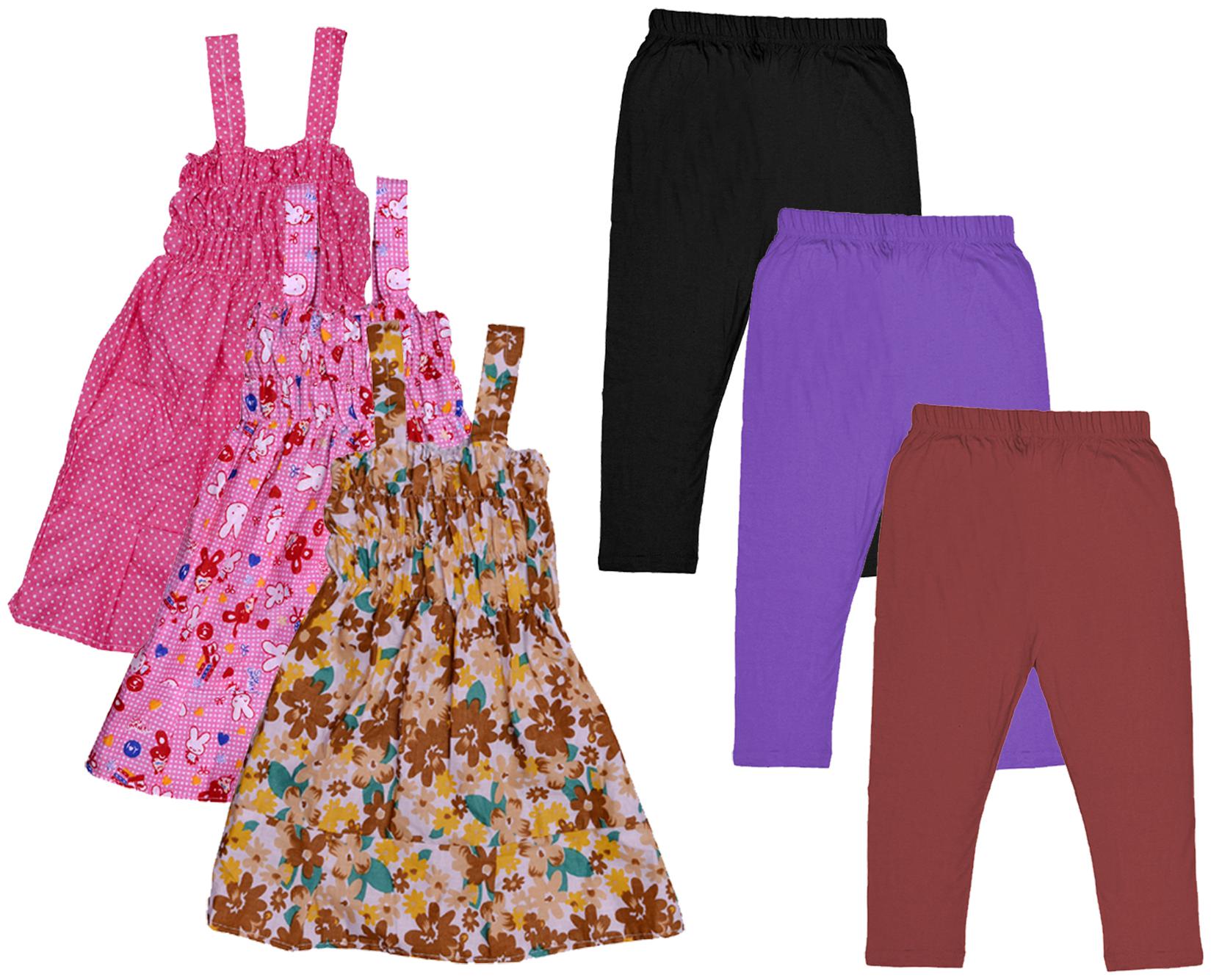 

Indiweaves Girl Cotton Top Bottom Set - Multi
