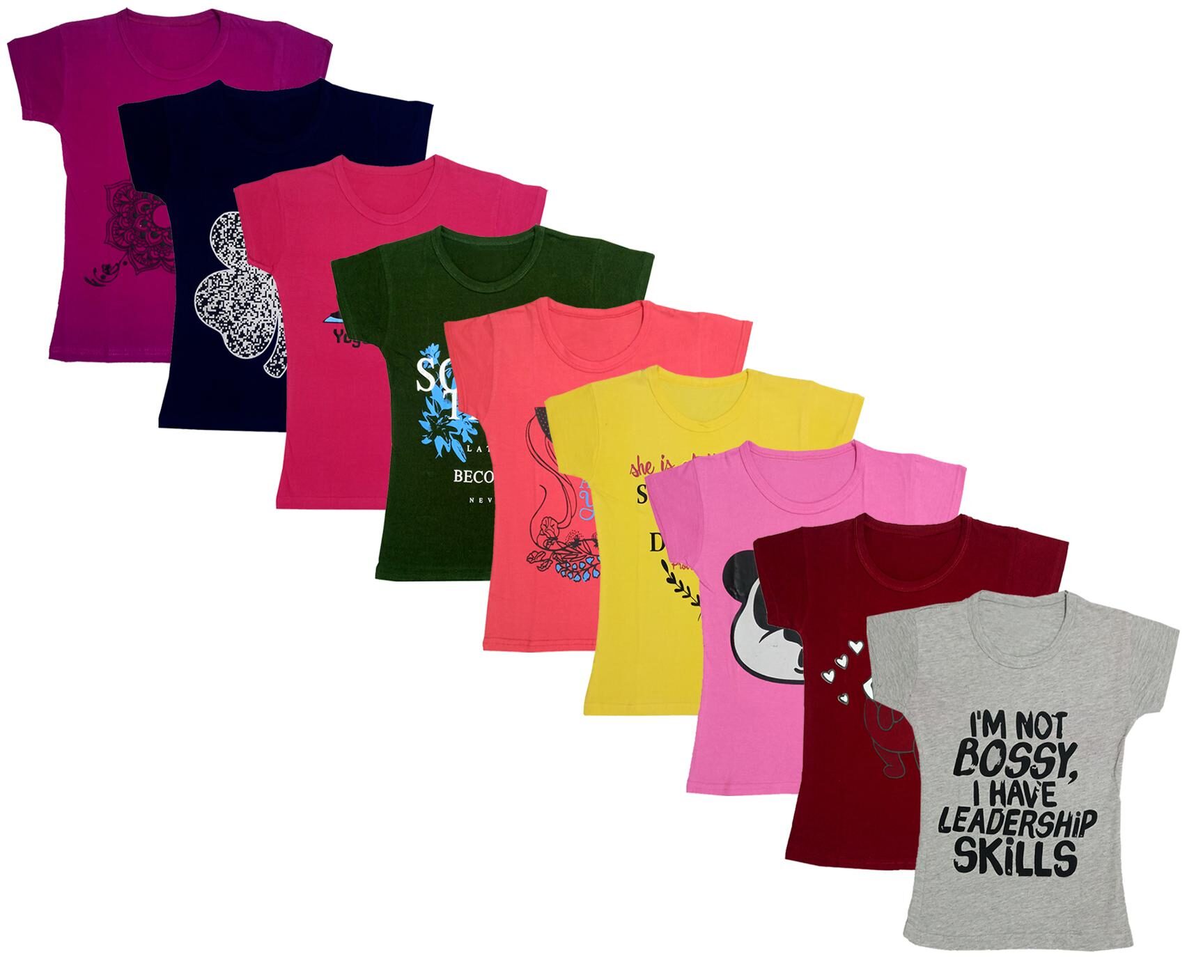 

Indiweaves Girl Cotton Printed T shirt - Multi