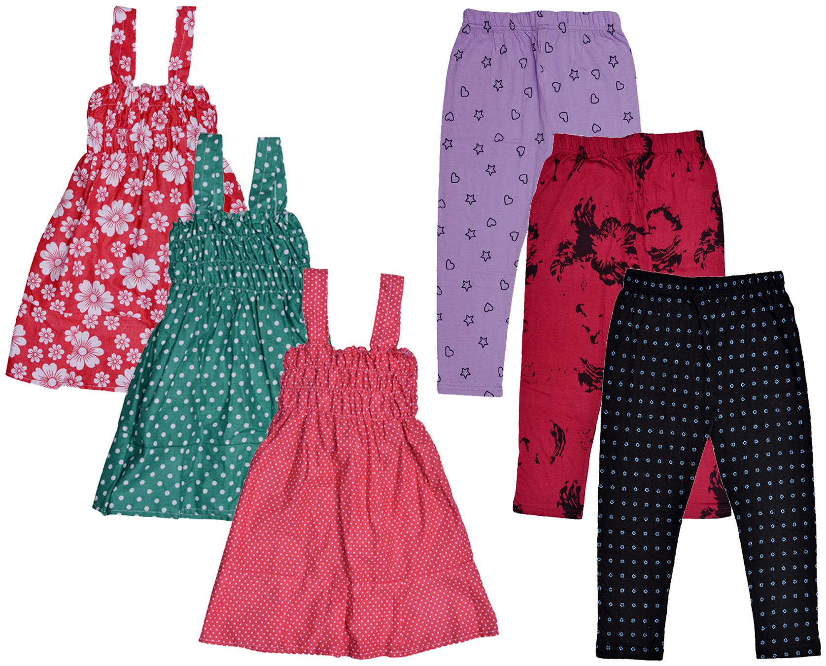 

Indiweaves Girl Cotton Top Bottom Set - Multi
