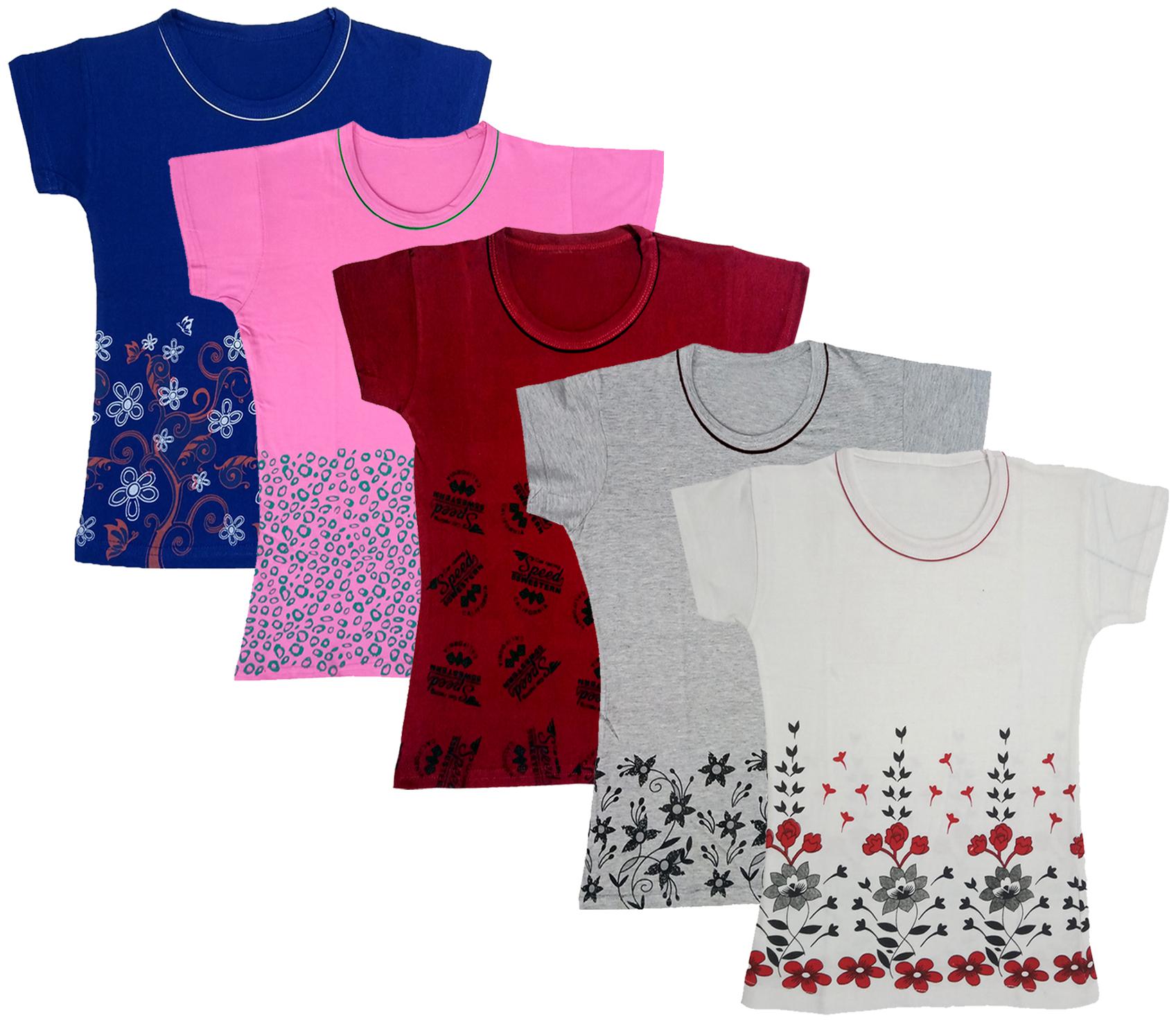 

Indiweaves Girl Cotton Printed T shirt - Multi