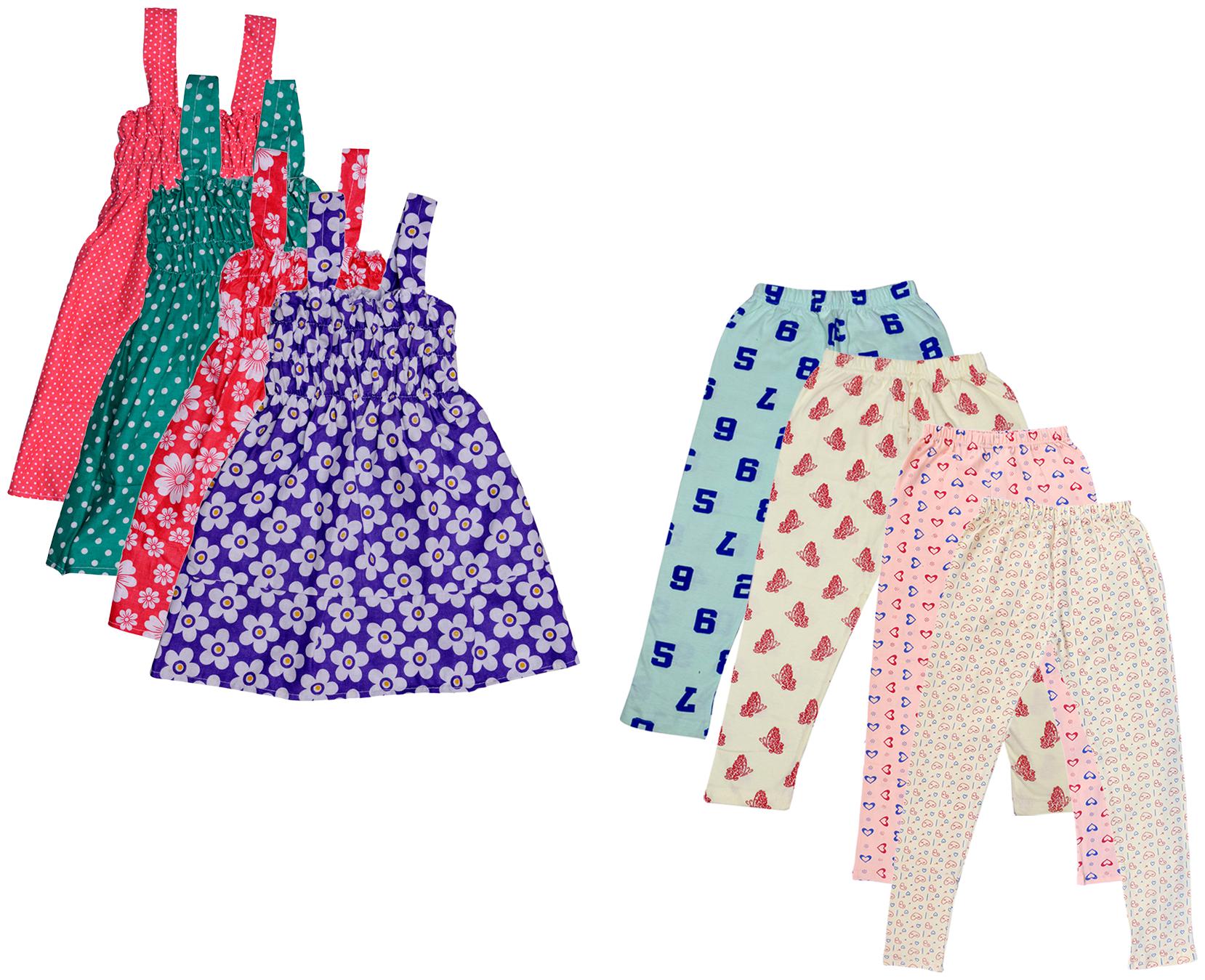 

Indiweaves Girl Cotton Top Bottom Set - Multi
