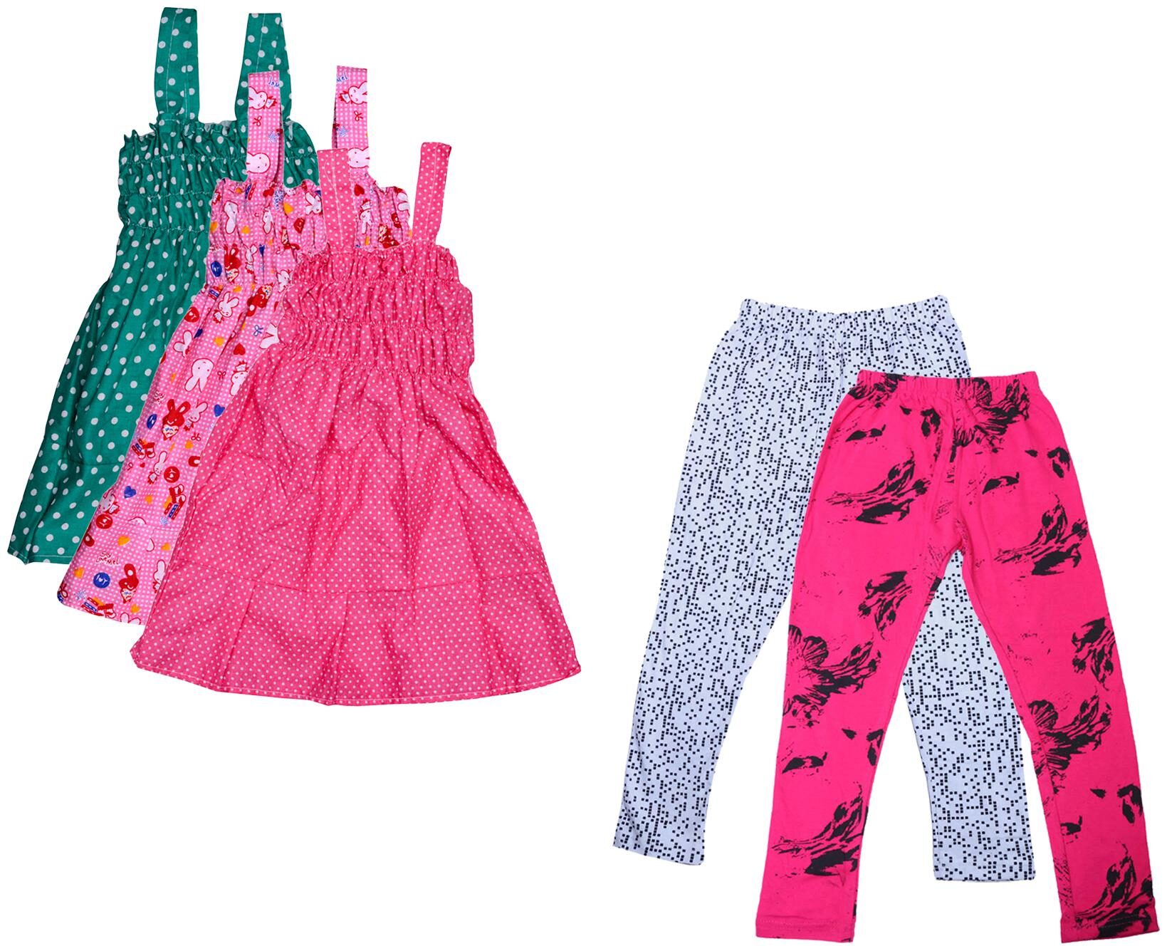 

Indiweaves Girl Cotton Top Bottom Set - Multi