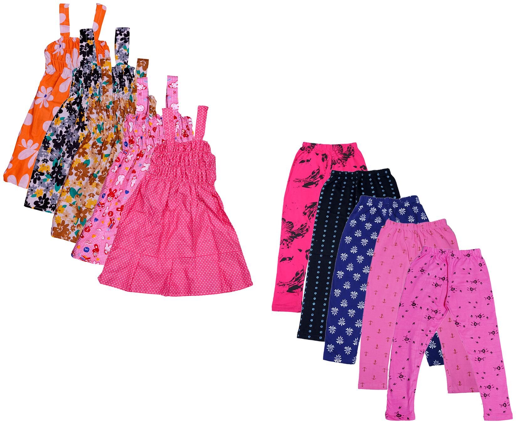 

Indiweaves Girl Cotton Top Bottom Set - Multi