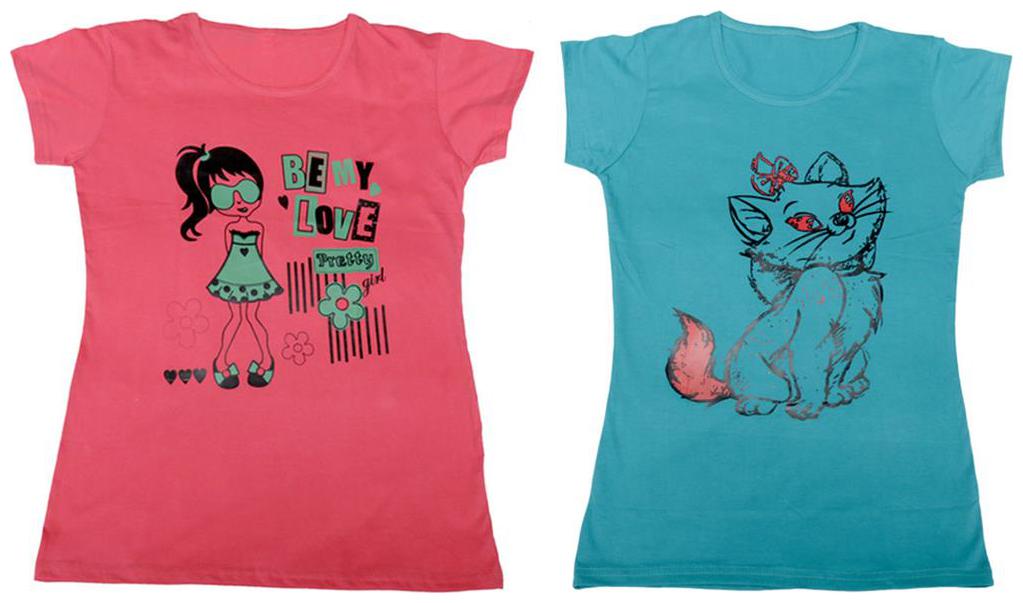 

Indiweaves Girl Cotton Solid T shirt - Multi