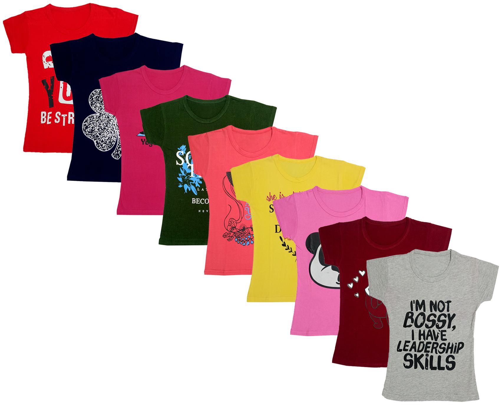 

Indiweaves Girl Cotton Printed T shirt - Multi