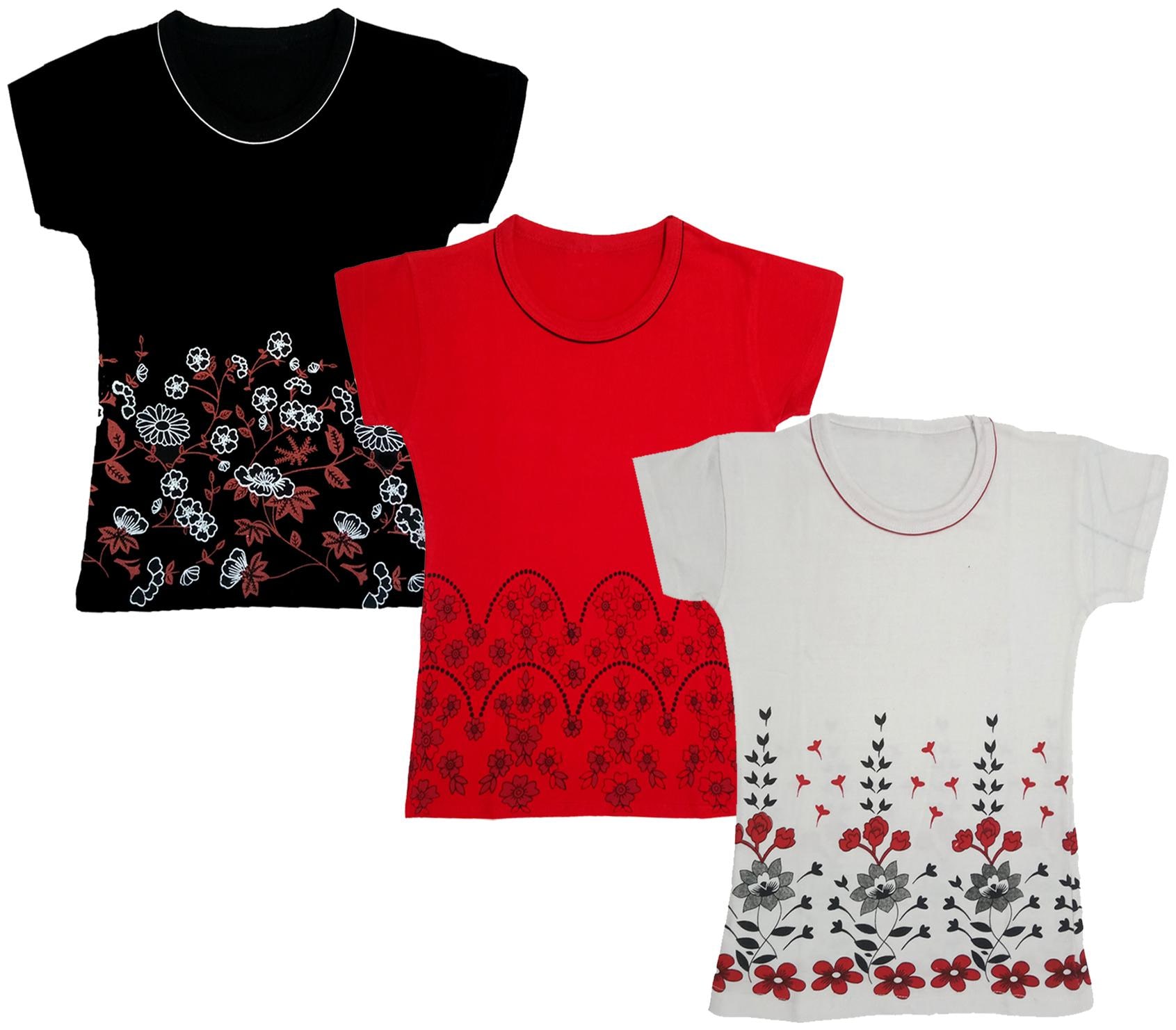 

Indiweaves Girl Cotton Printed T shirt - Multi