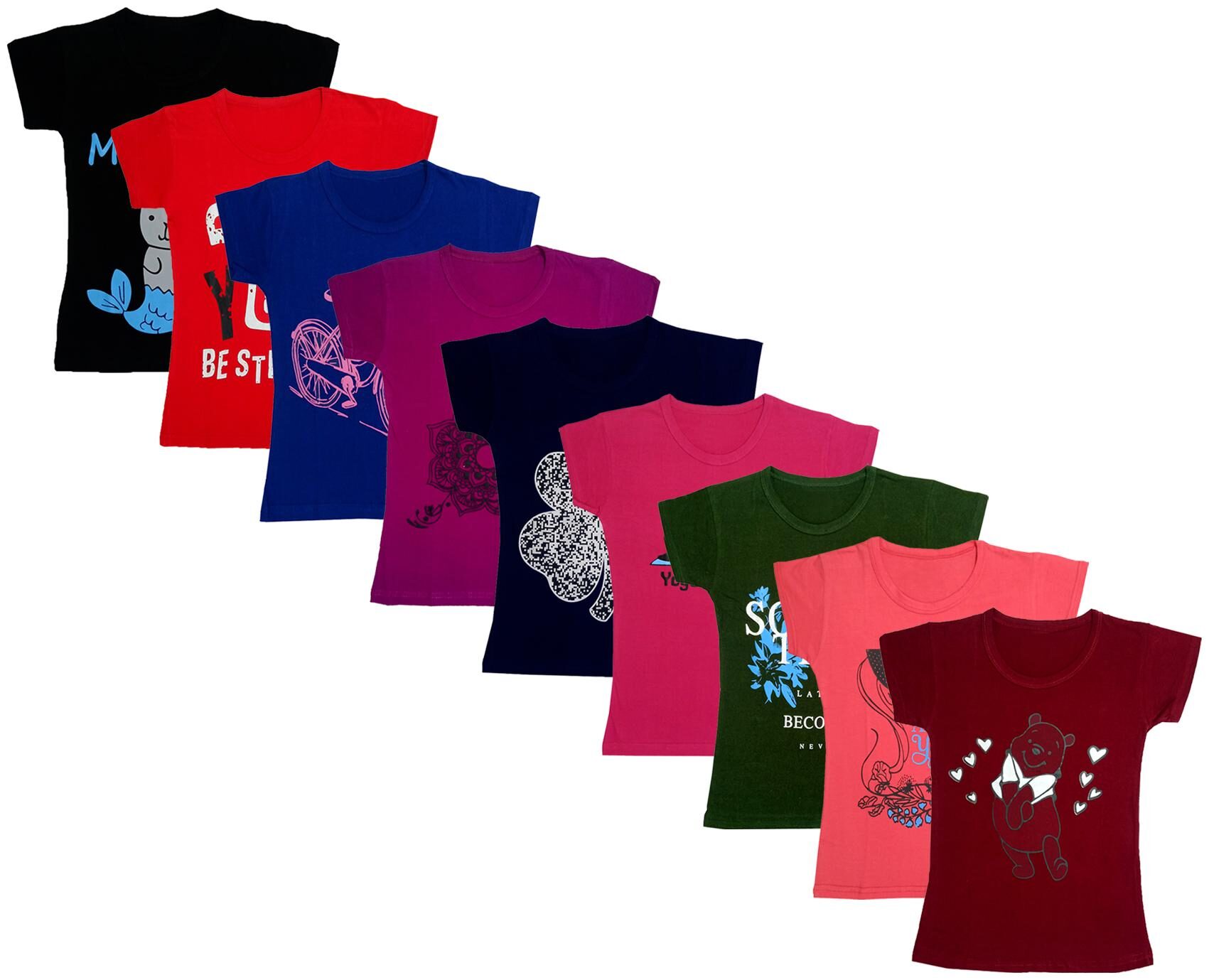 

Indiweaves Girl Cotton Printed T shirt - Multi