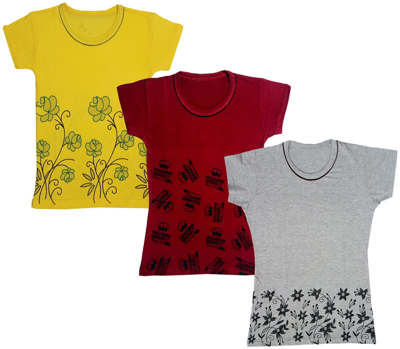 

Indiweaves Girl Cotton Printed T shirt - Multi
