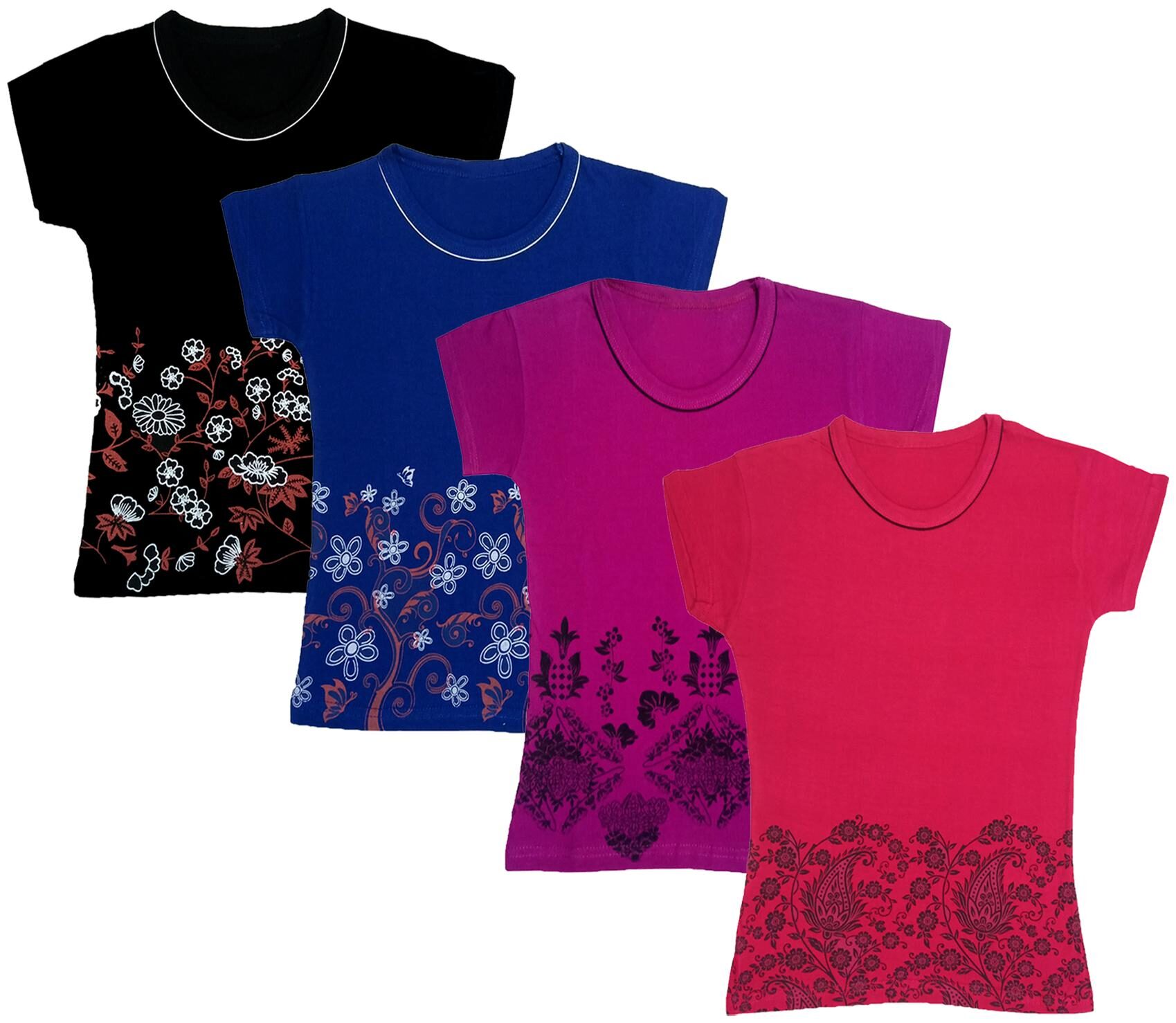 

Indiweaves Girl Cotton Printed T shirt - Multi