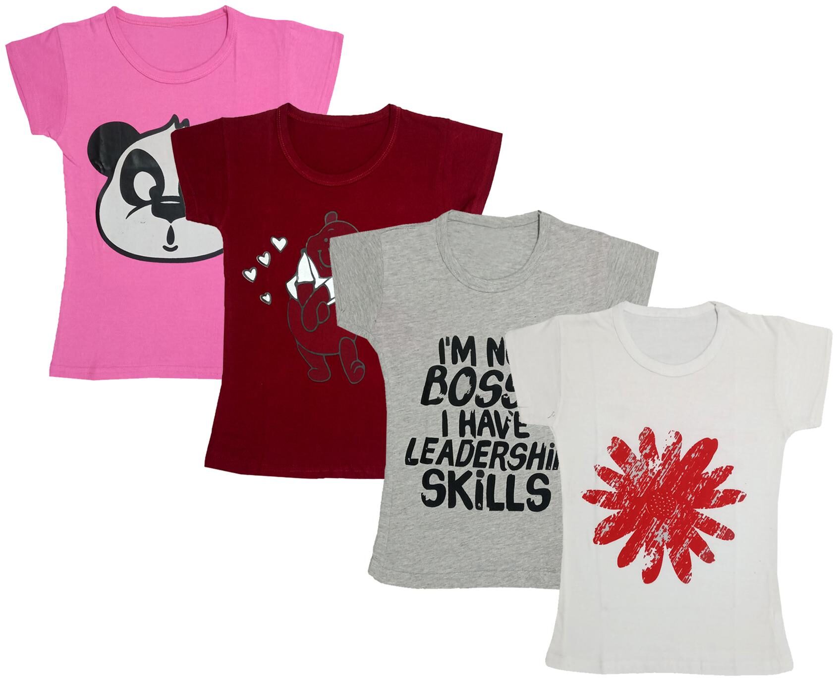 

Indiweaves Girl Cotton Printed T shirt - Multi
