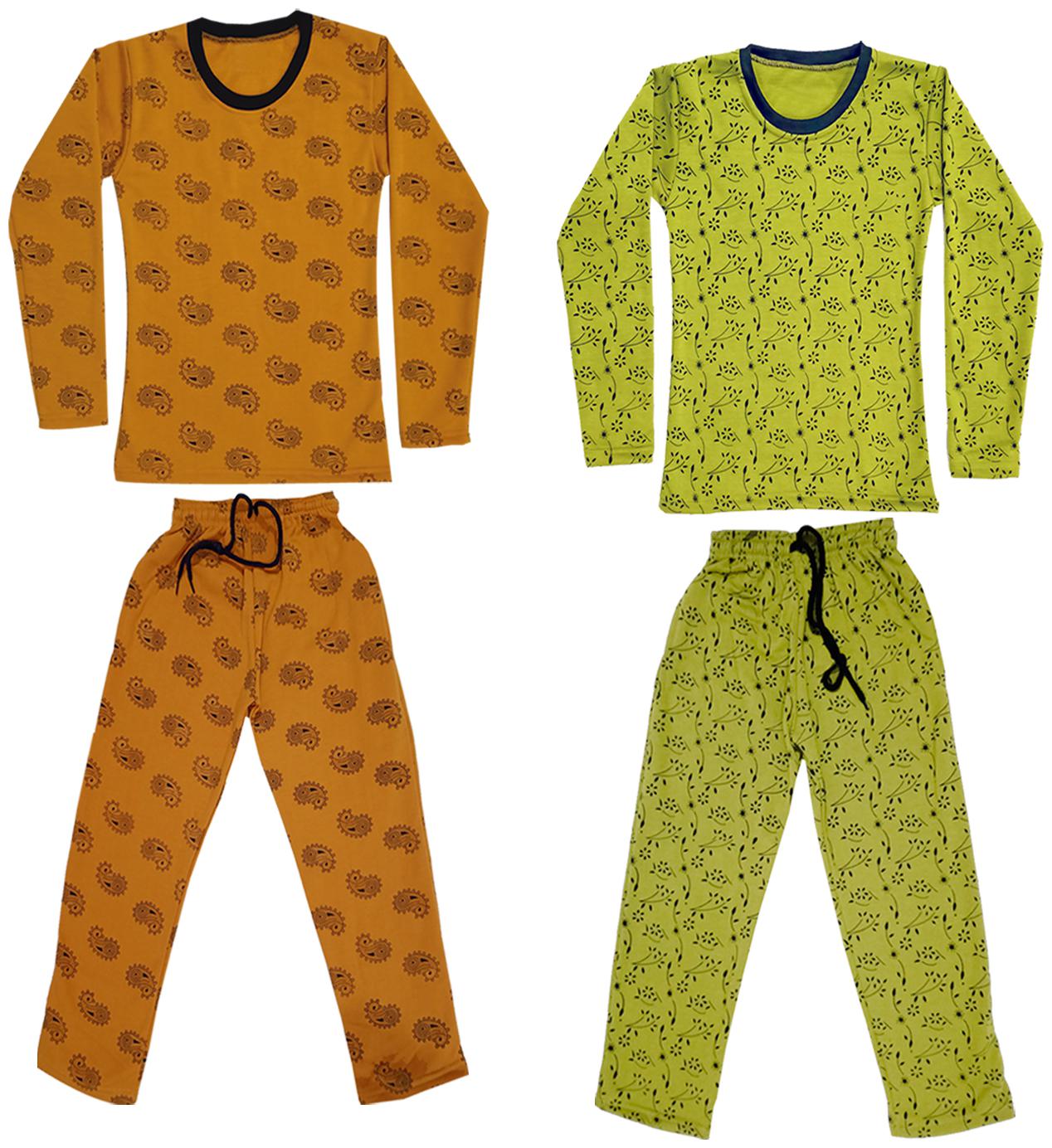 

Indiweaves Girl Wool Top Bottom Set - Green Yellow