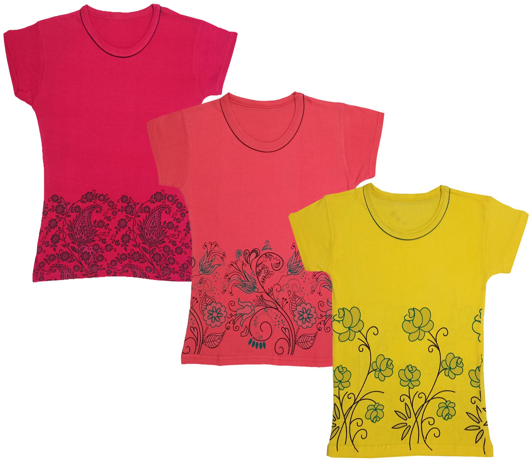 

Indiweaves Girl Cotton Printed T shirt - Multi