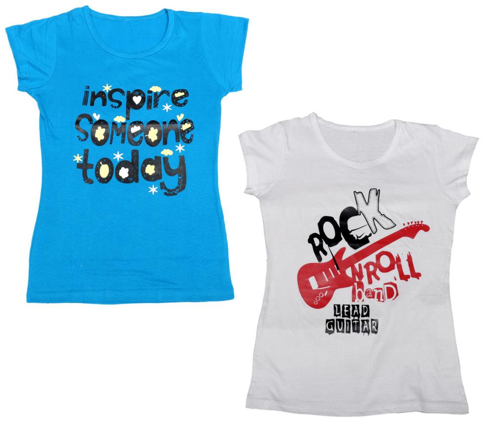 

Indiweaves Girl Cotton Printed T shirt - Multi
