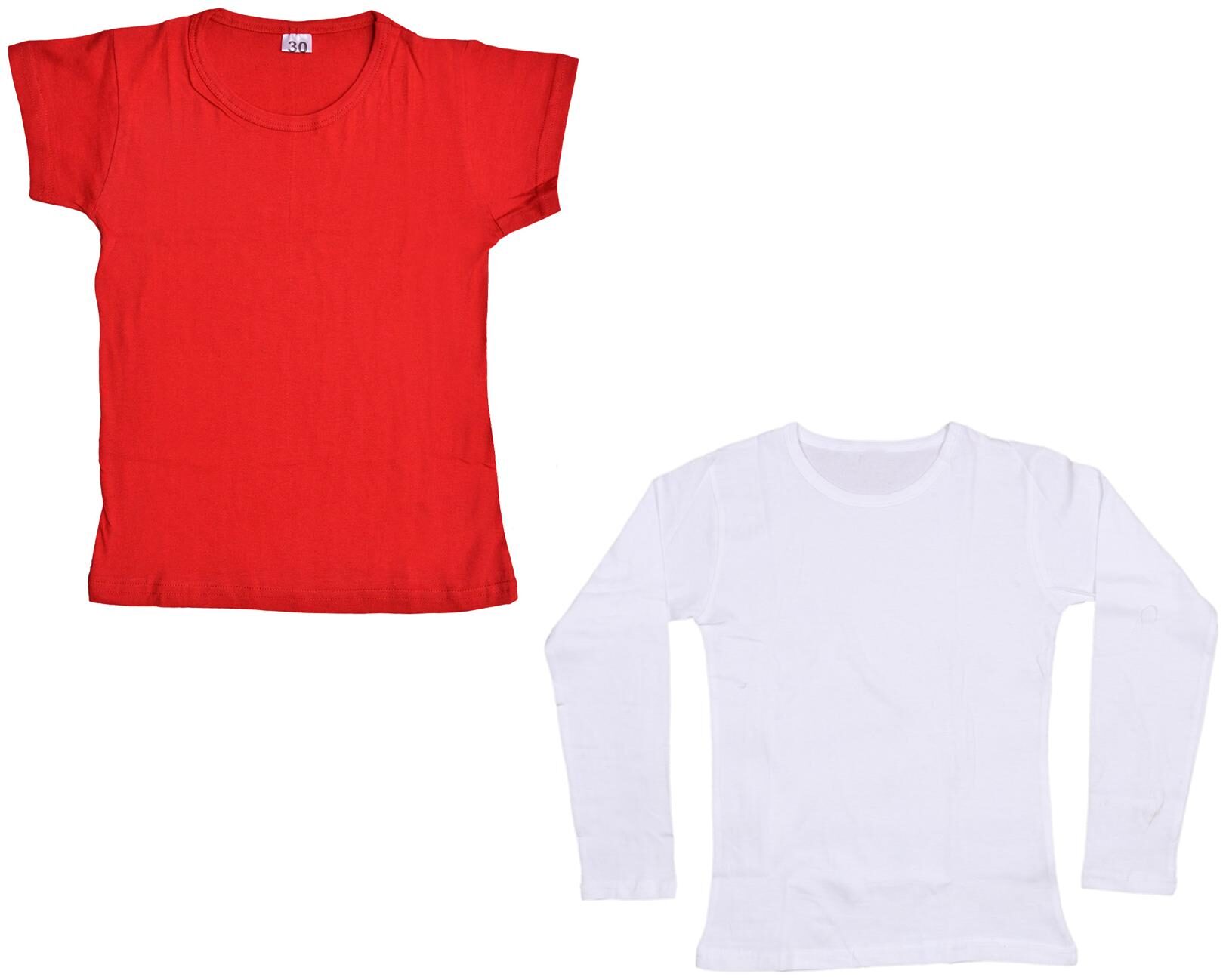 

Indiweaves Girl Cotton Solid T shirt - Multi