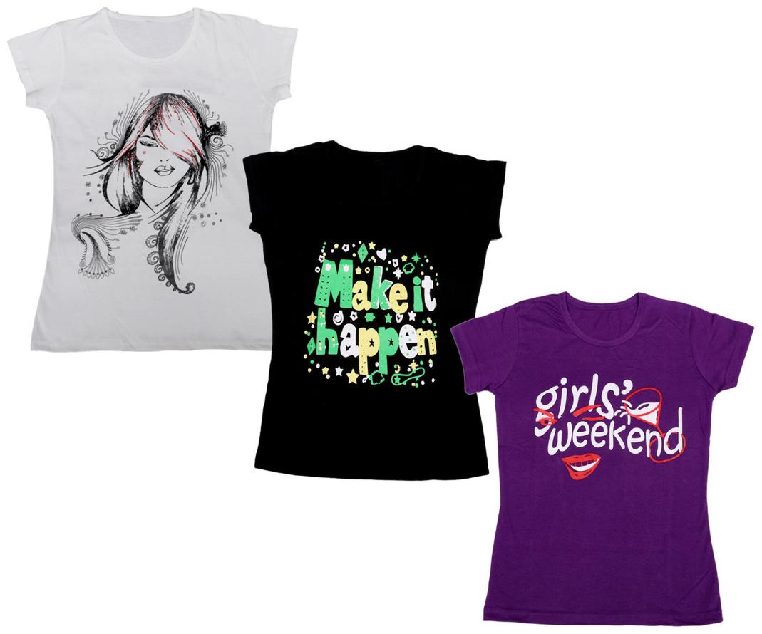 

Indiweaves Girl Cotton Printed T shirt - Multi