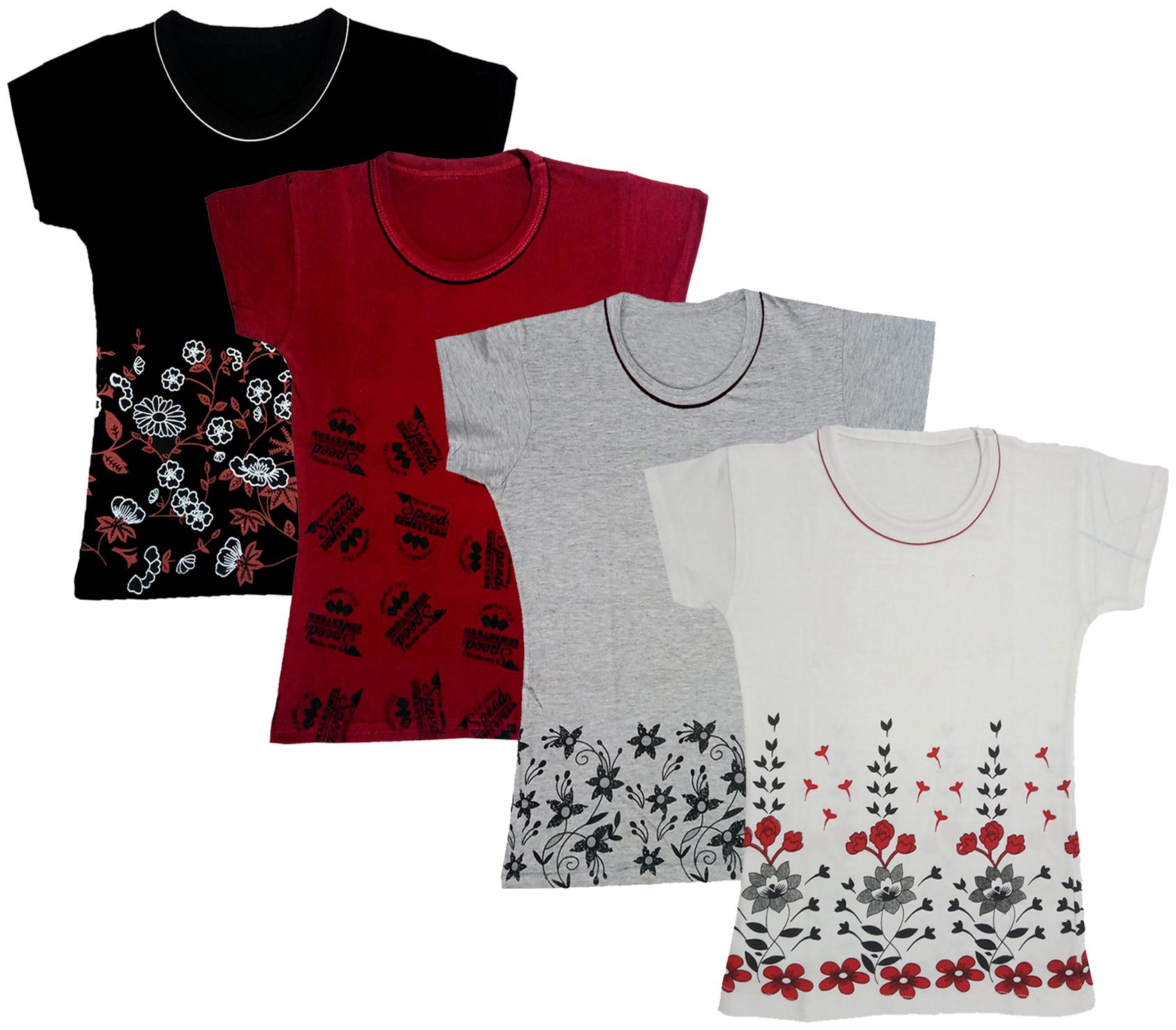 

Indiweaves Girl Cotton Printed T shirt - Multi