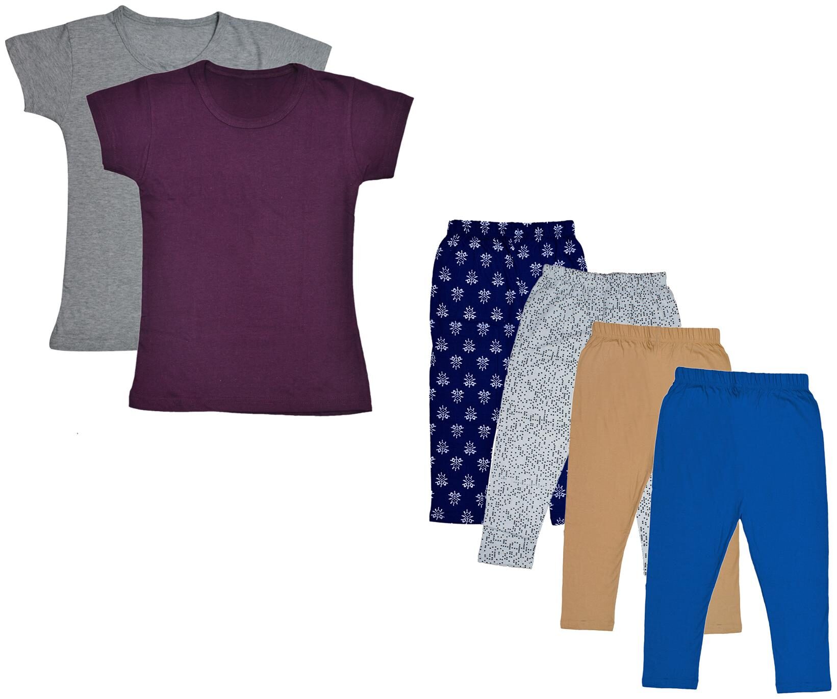 

Indiweaves Girl Cotton Top Bottom Set - Multi