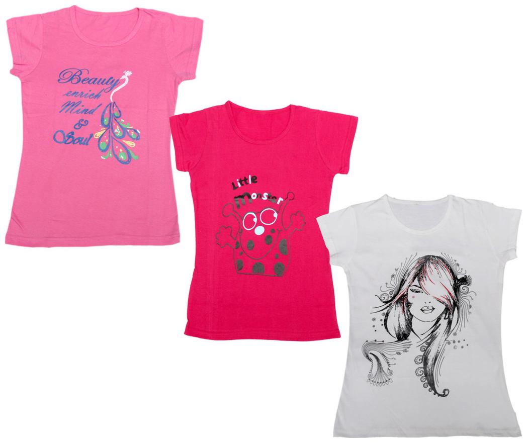 

Indiweaves Girl Cotton Printed T shirt - Multi