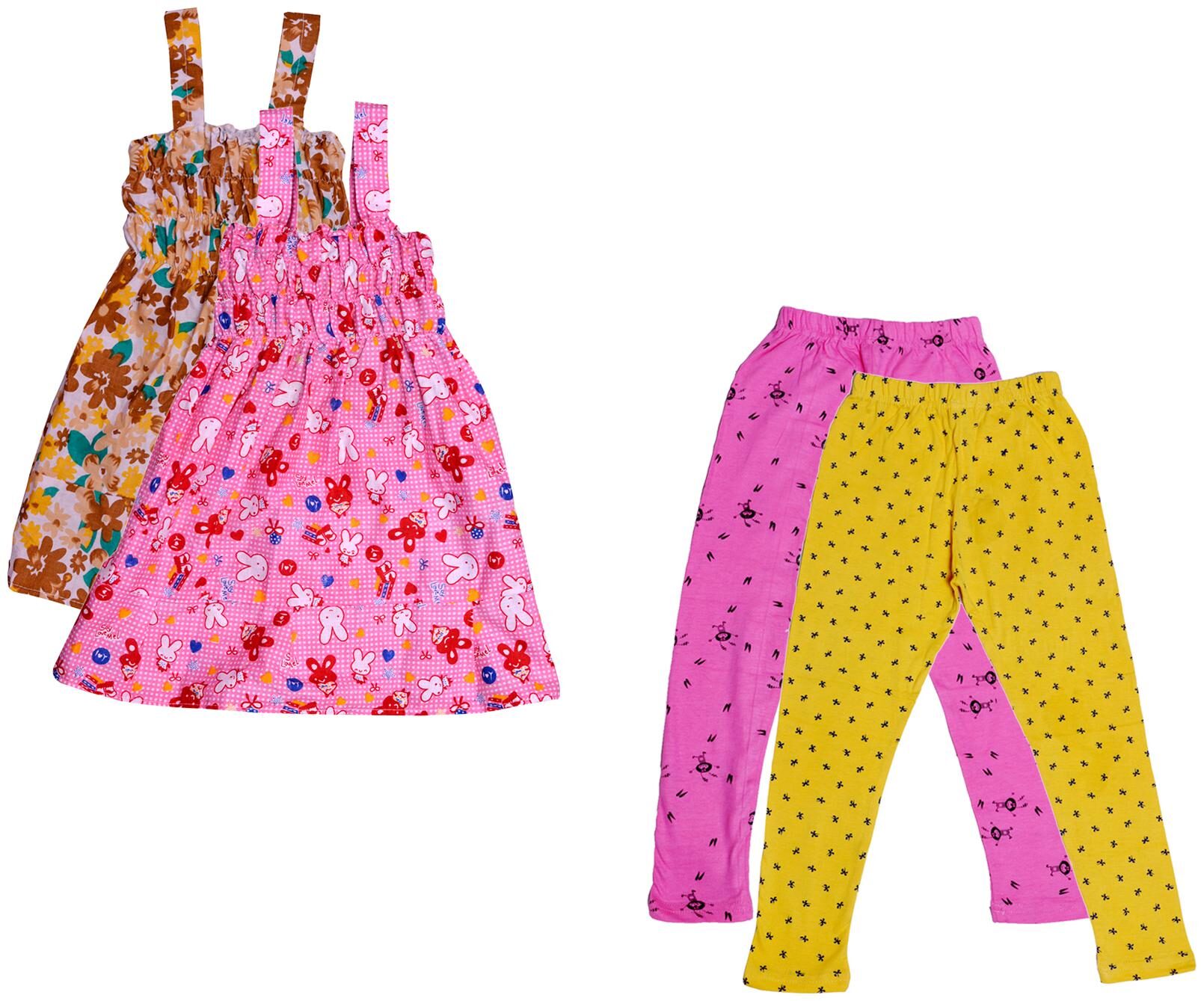 

Indiweaves Girl Cotton Top Bottom Set - Multi