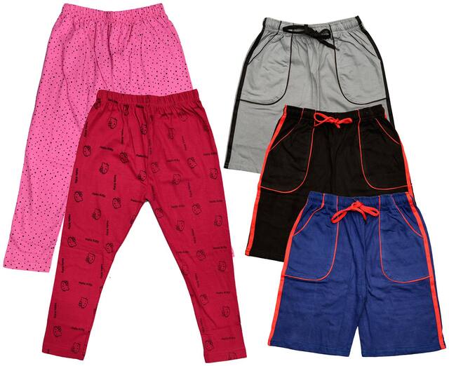 Indiweaves Girl Cotton Printed Capri - Multi