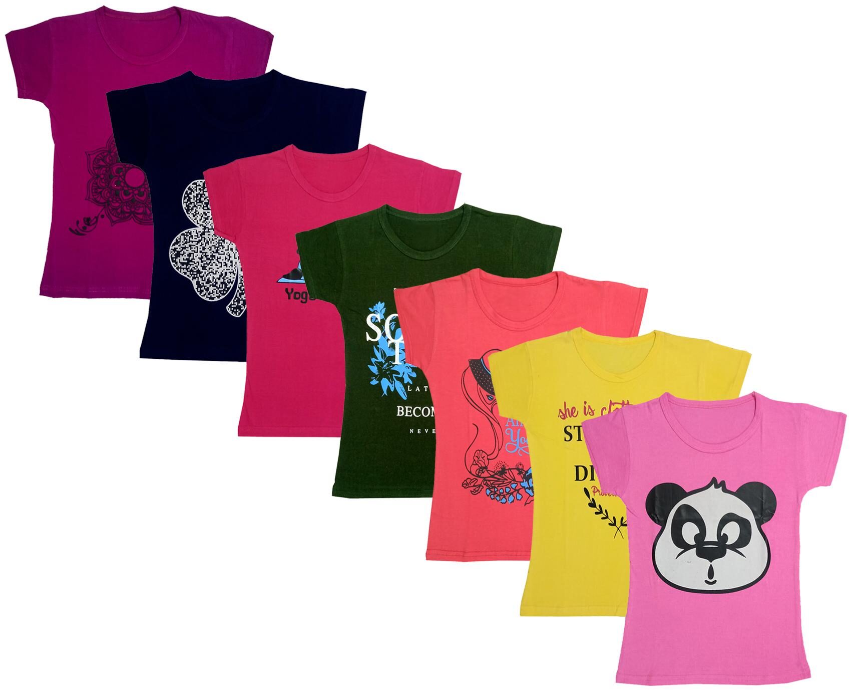 

Indiweaves Girl Cotton Printed T shirt - Multi