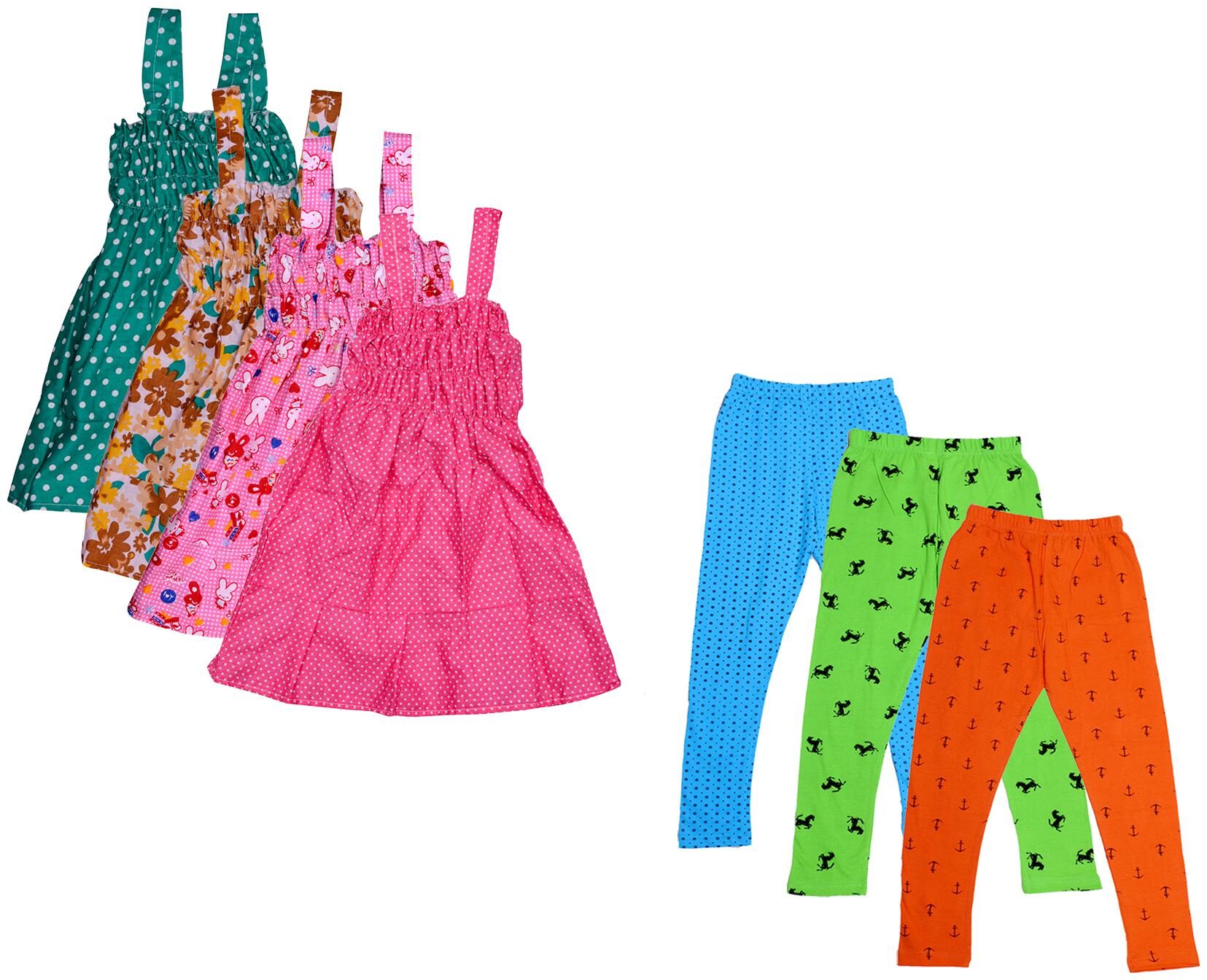 

Indiweaves Girl Cotton Top Bottom Set - Multi