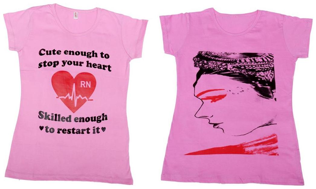 

Indiweaves Girl Cotton Striped T shirt - Pink