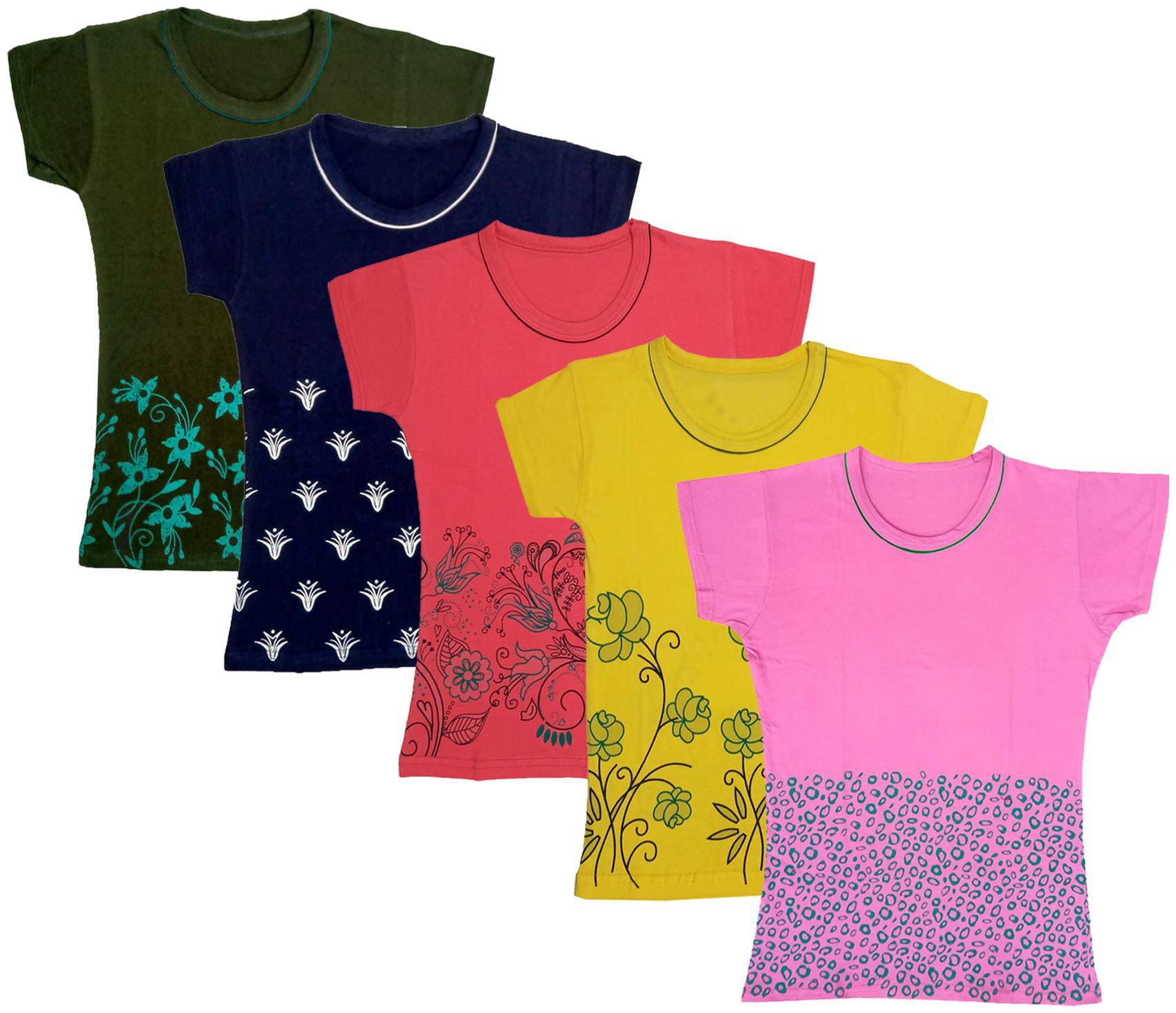 

Indiweaves Girl Cotton Printed T shirt - Multi