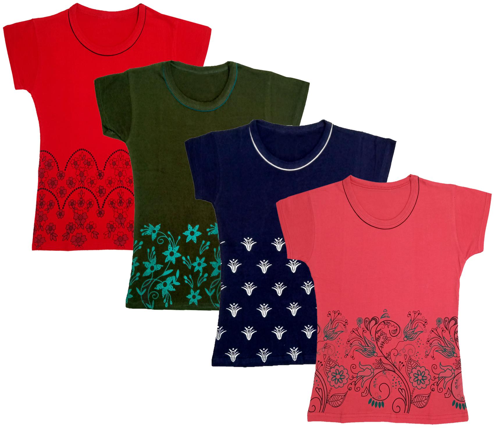 

Indiweaves Girl Cotton Printed T shirt - Multi