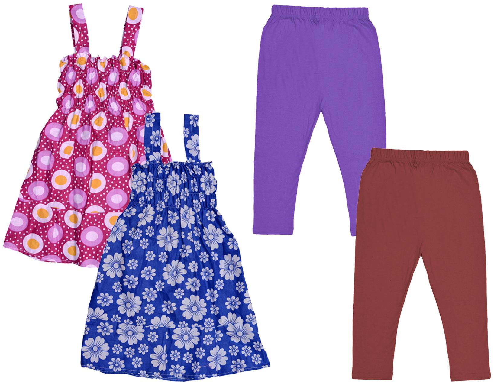 

Indiweaves Girl Cotton Top Bottom Set - Multi
