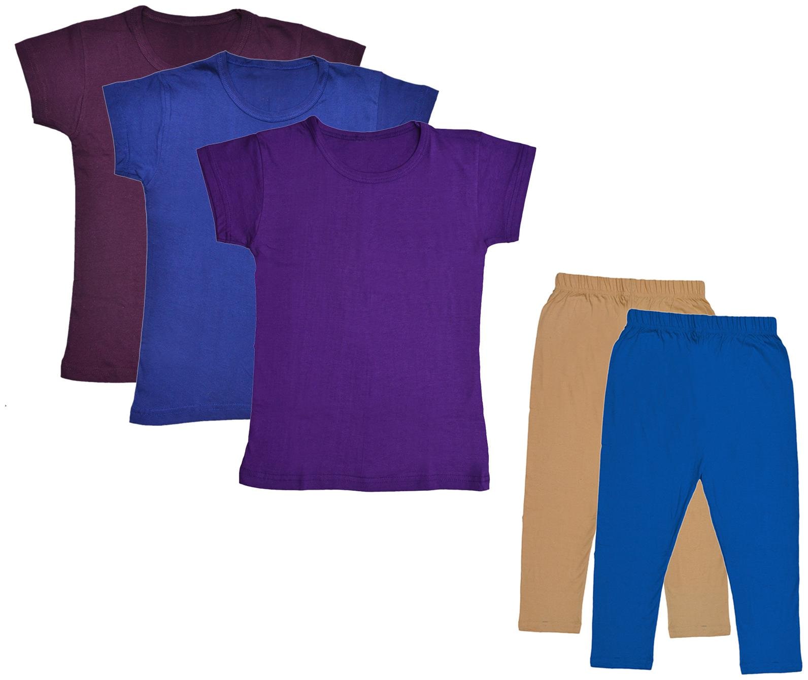 

Indiweaves Girl Cotton Top Bottom Set - Multi
