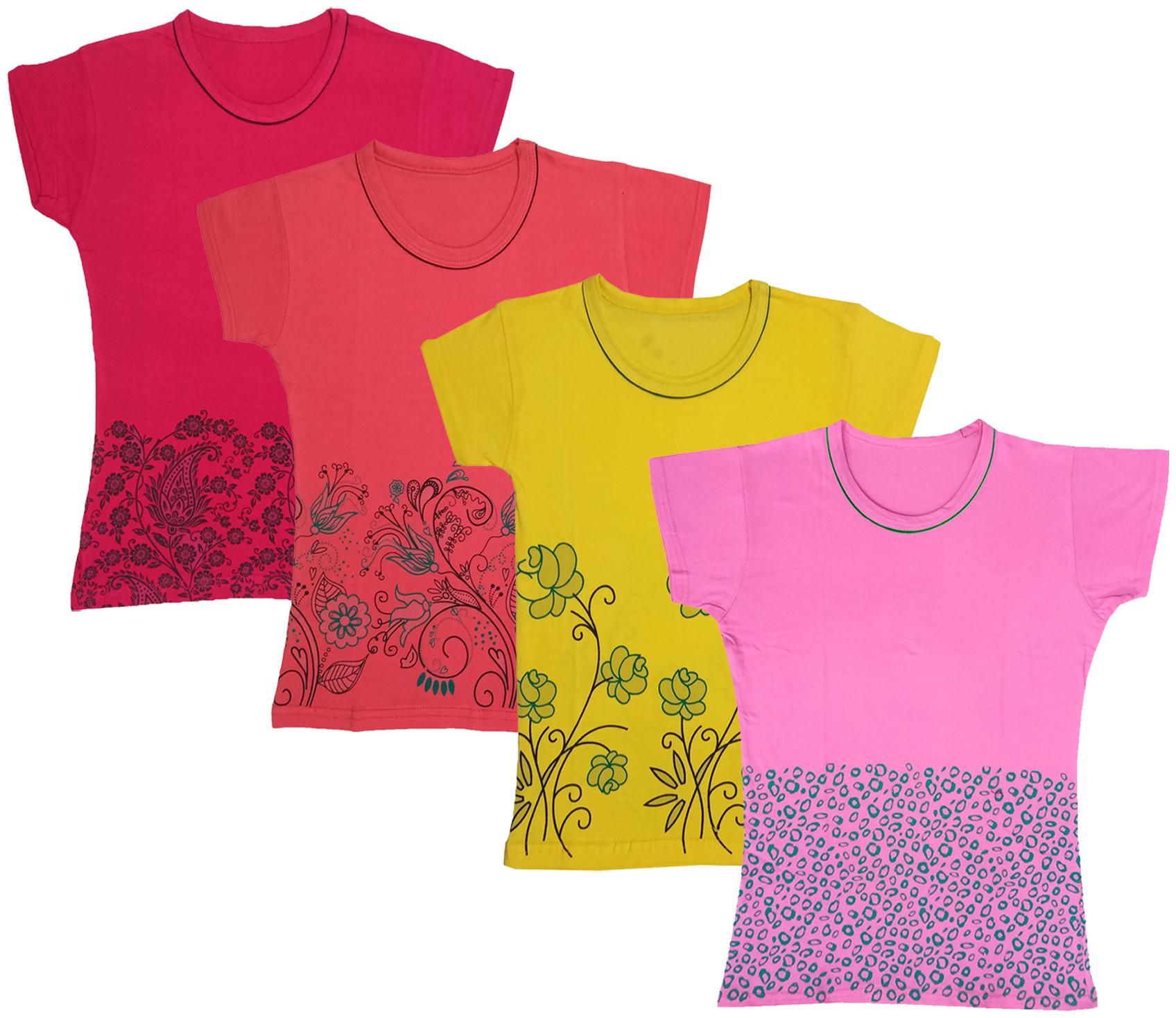 

Indiweaves Girl Cotton Printed T shirt - Multi