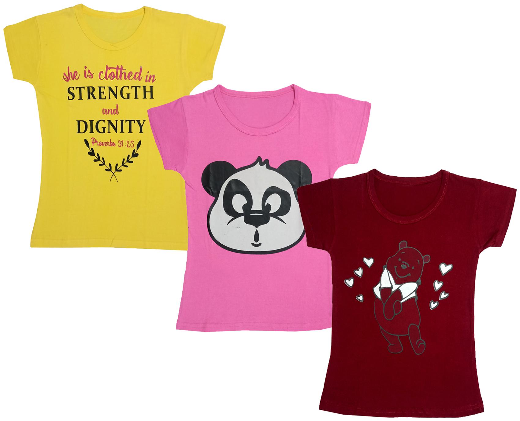

Indiweaves Girl Cotton Printed T shirt - Multi