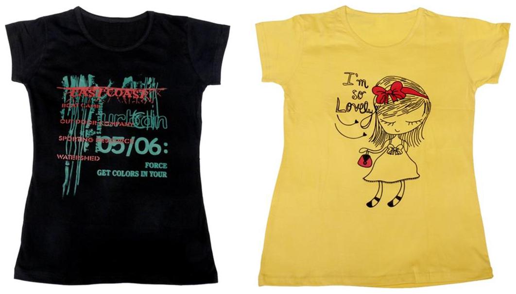 

Indiweaves Girl Cotton Solid T shirt - Multi