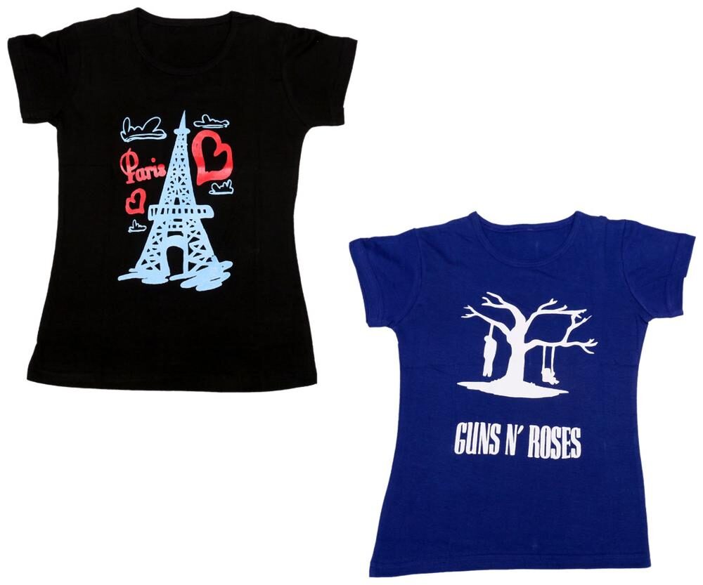 

Indiweaves Girl Cotton Printed T shirt - Multi