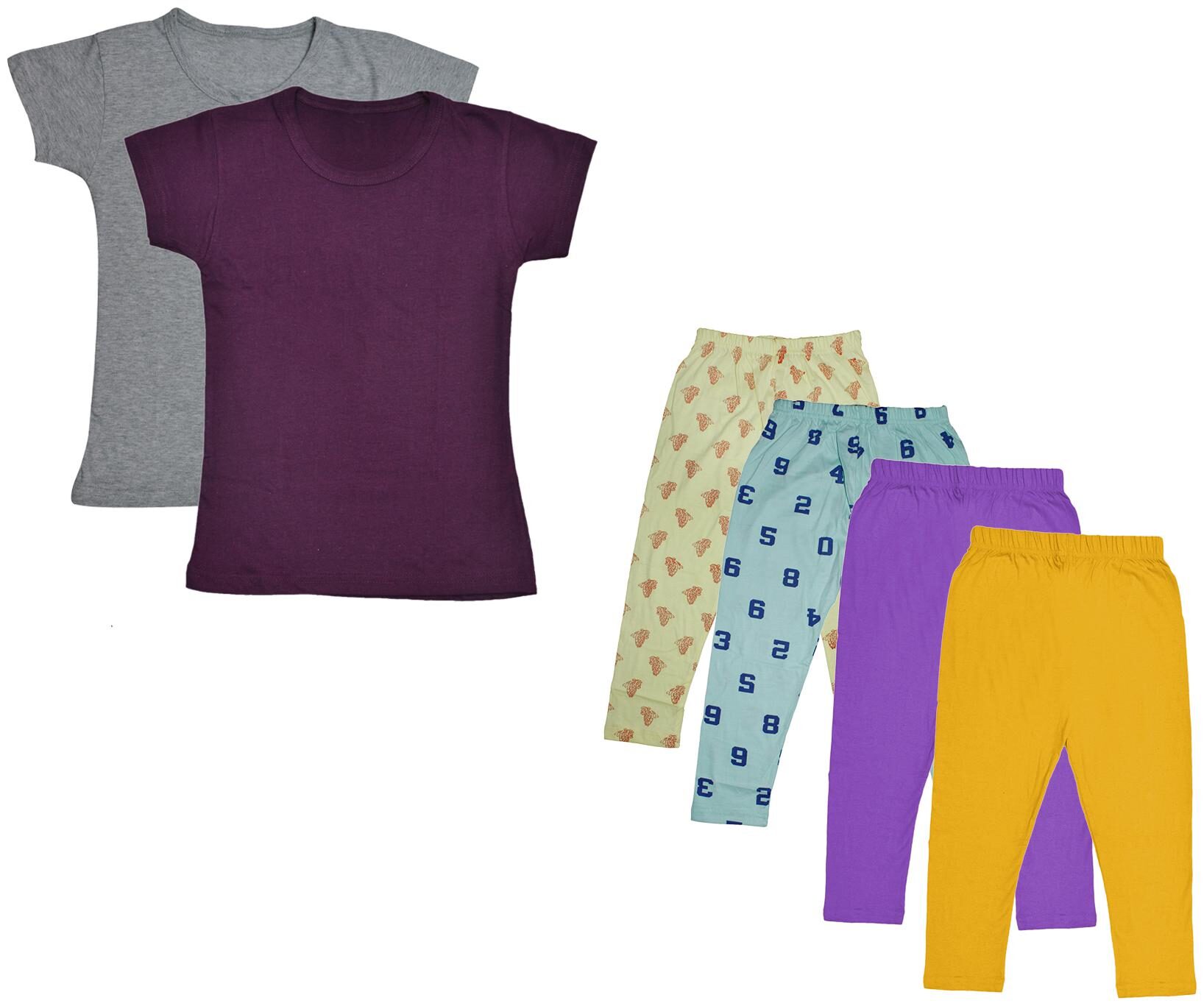 

Indiweaves Girl Cotton Top Bottom Set - Multi