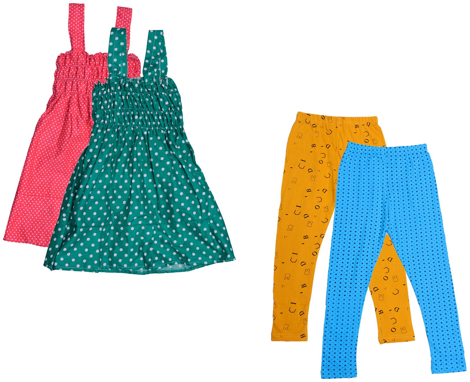 

Indiweaves Girl Cotton Top Bottom Set - Multi