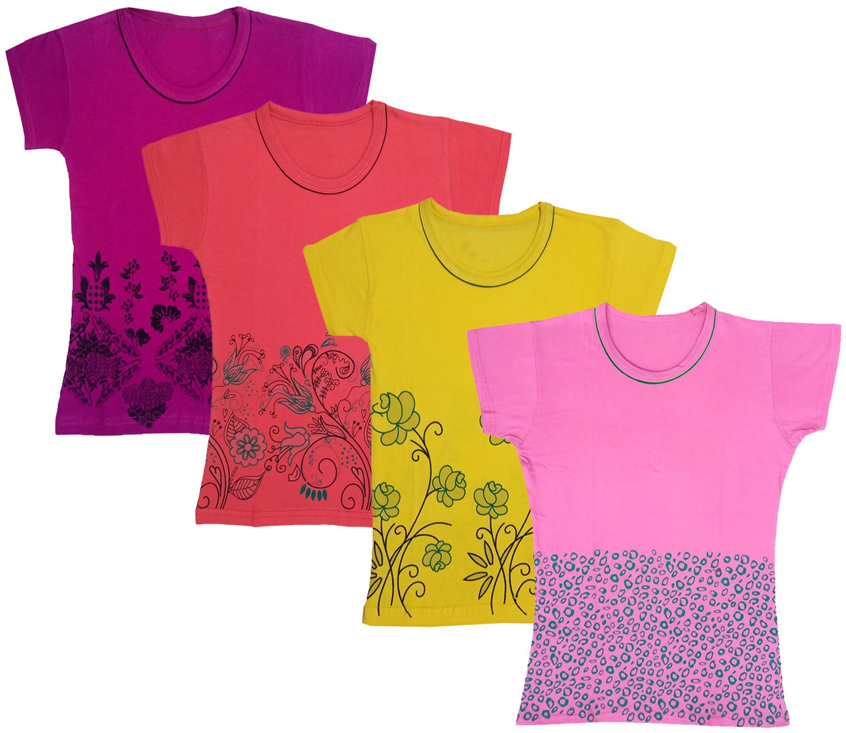 

Indiweaves Girl Cotton Printed T shirt - Multi
