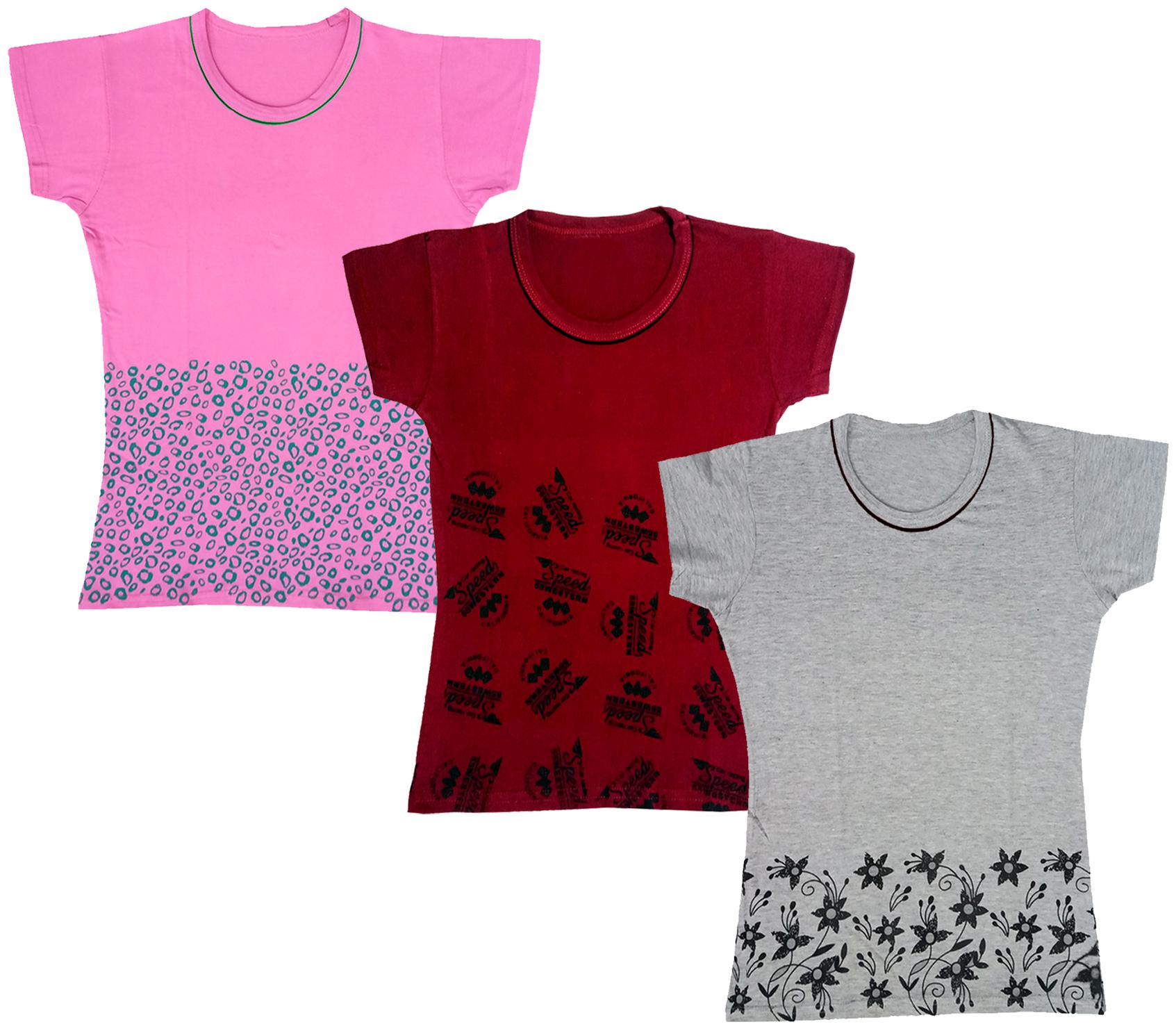 

Indiweaves Girl Cotton Printed T shirt - Multi