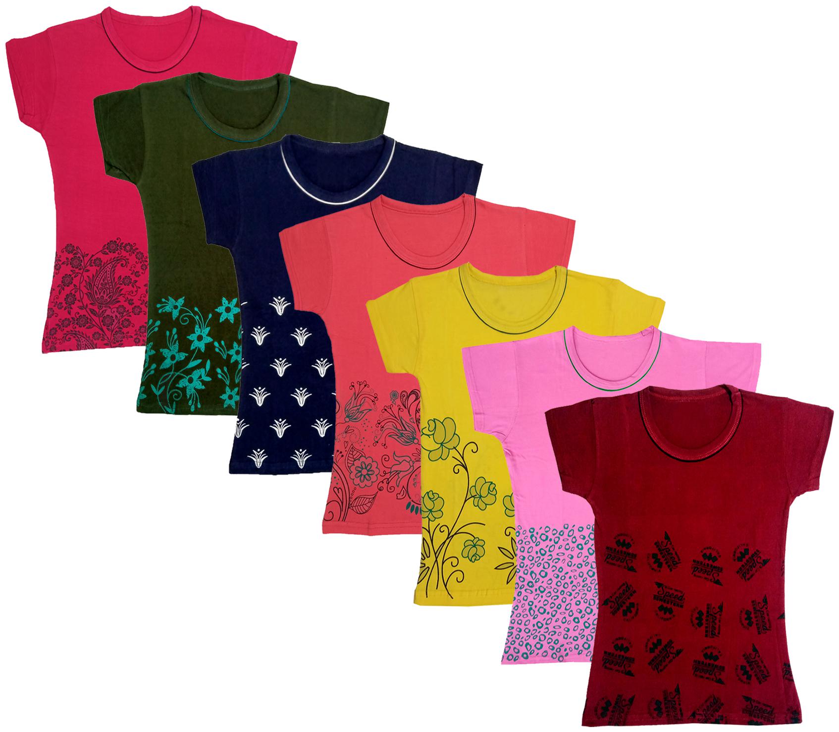 

Indiweaves Girl Cotton Printed T shirt - Multi