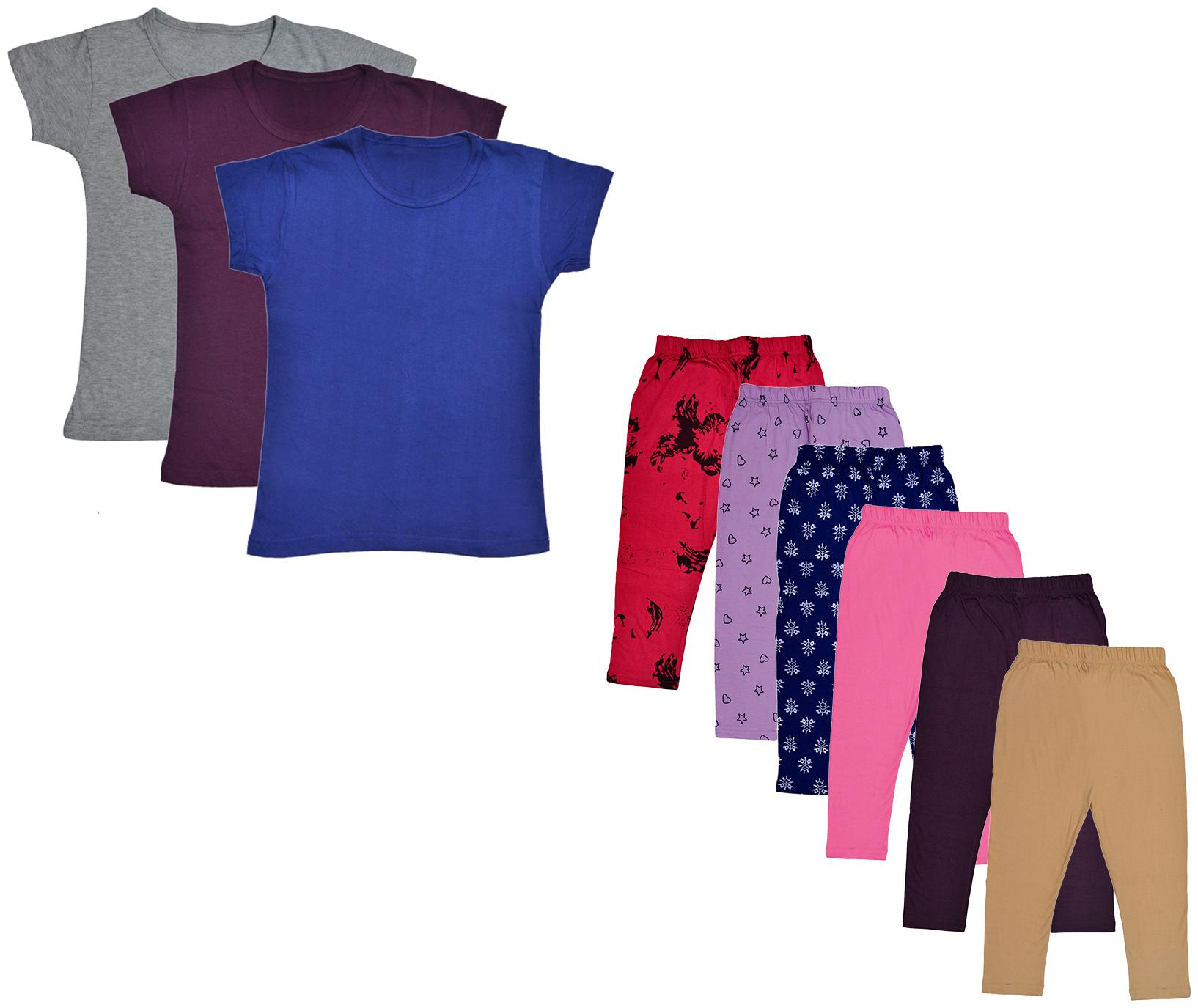 

Indiweaves Girl Cotton Top Bottom Set - Multi