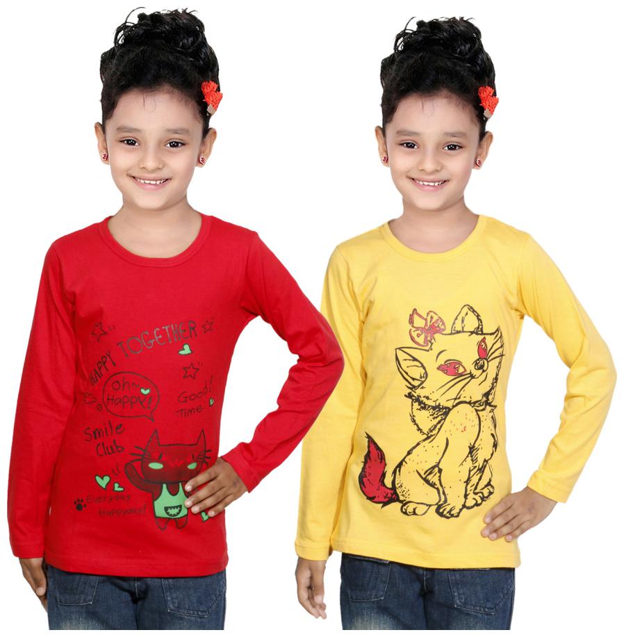 

Indiweaves Girl Cotton Solid Top - Multi