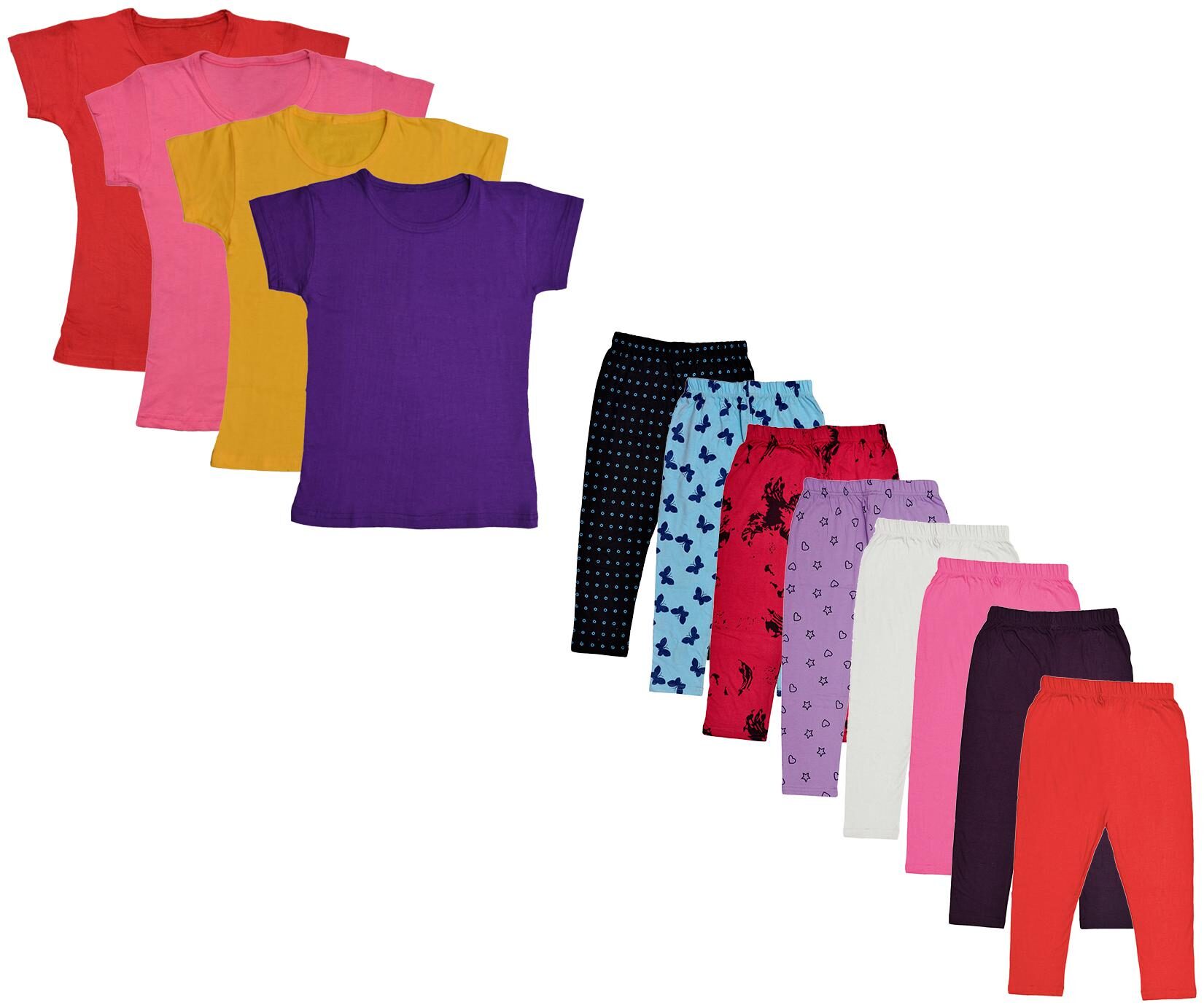 

Indiweaves Girl Cotton Top Bottom Set - Multi
