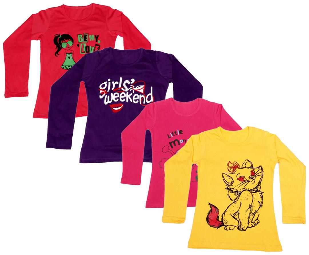 

Indiweaves Girl Cotton Printed T shirt - Multi