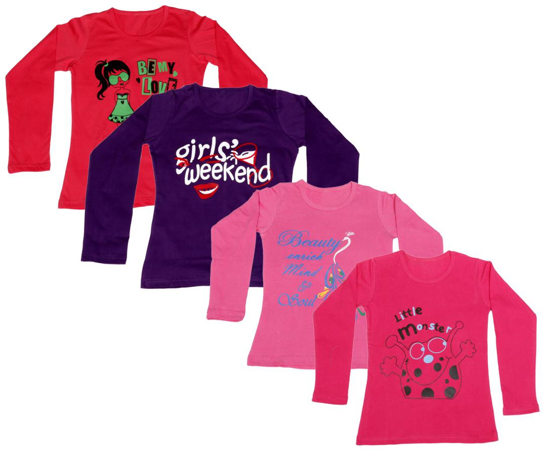 

Indiweaves Girl Cotton Printed T shirt - Multi