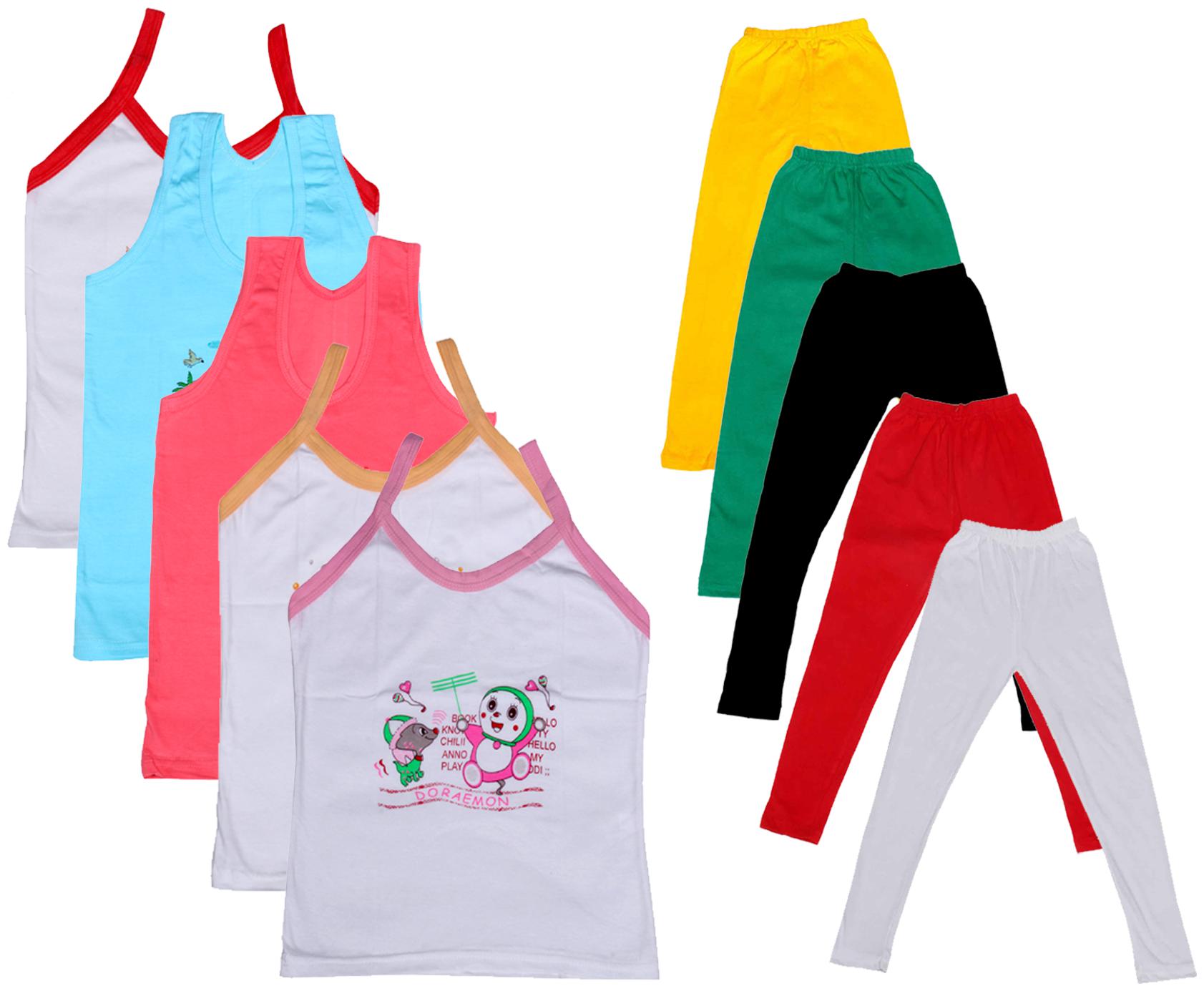 

Indiweaves Girl Cotton Top Bottom Set - Multi