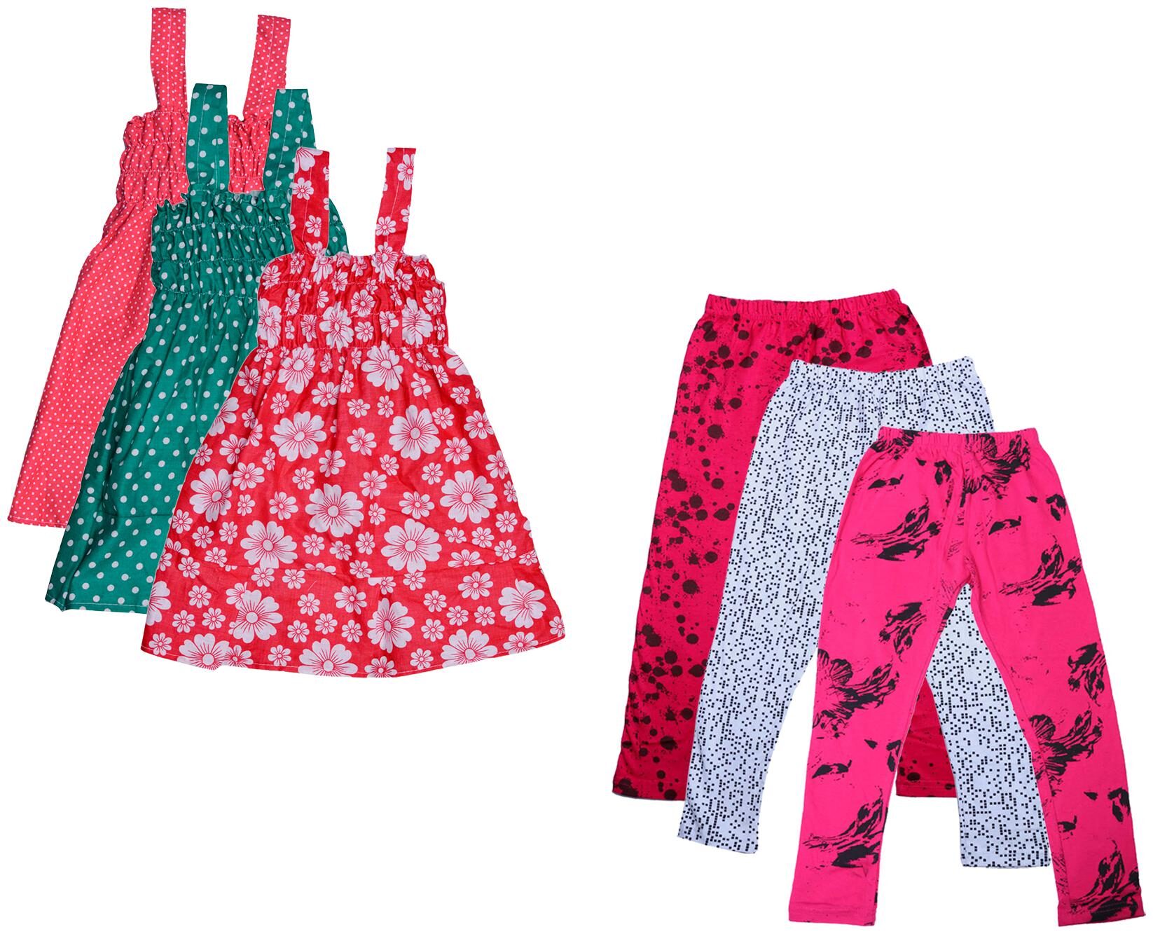

Indiweaves Girl Cotton Top Bottom Set - Multi