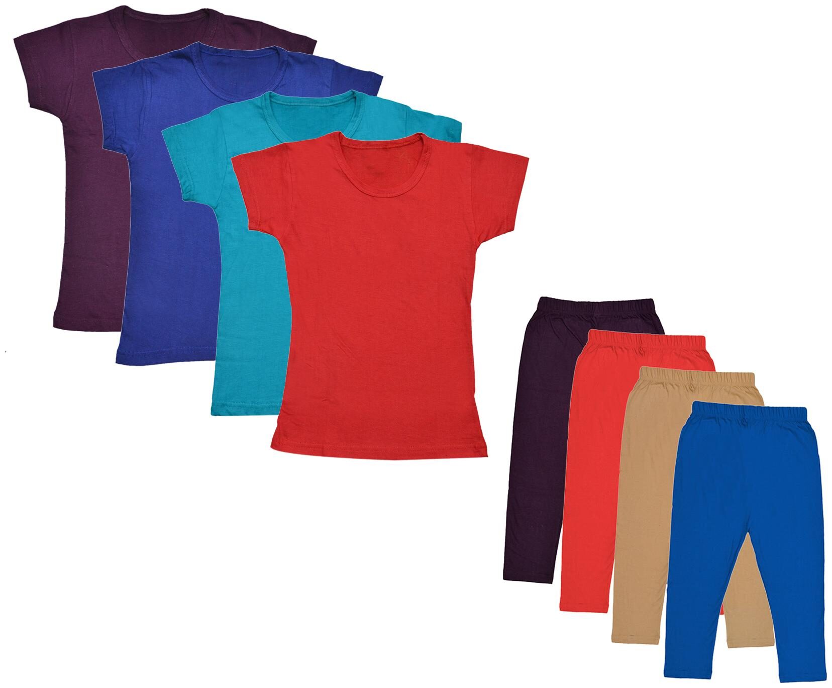 

Indiweaves Girl Cotton Top Bottom Set - Multi